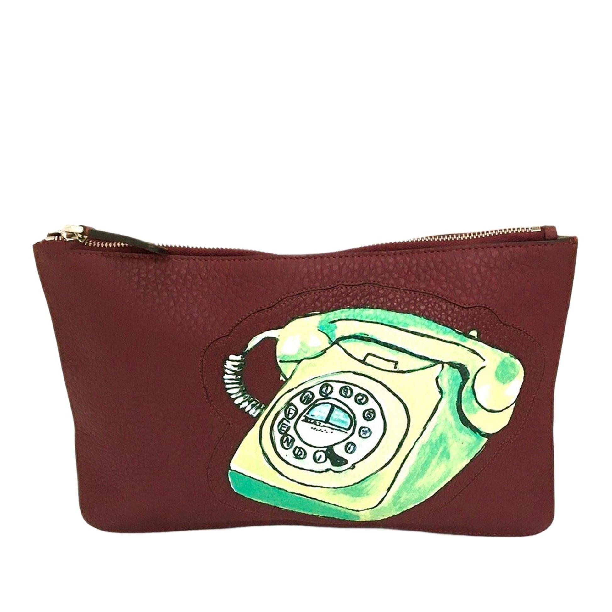 Fendi Telephone Clutch Shg Yilhzt Leather Clutch Bag