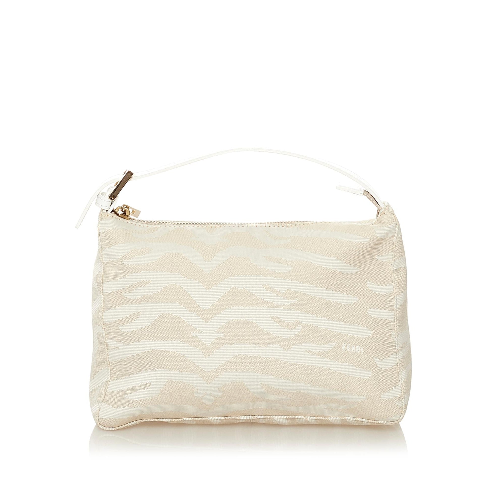 Fendi Tiger Print Handbag Shg Canvas Satchel Bag