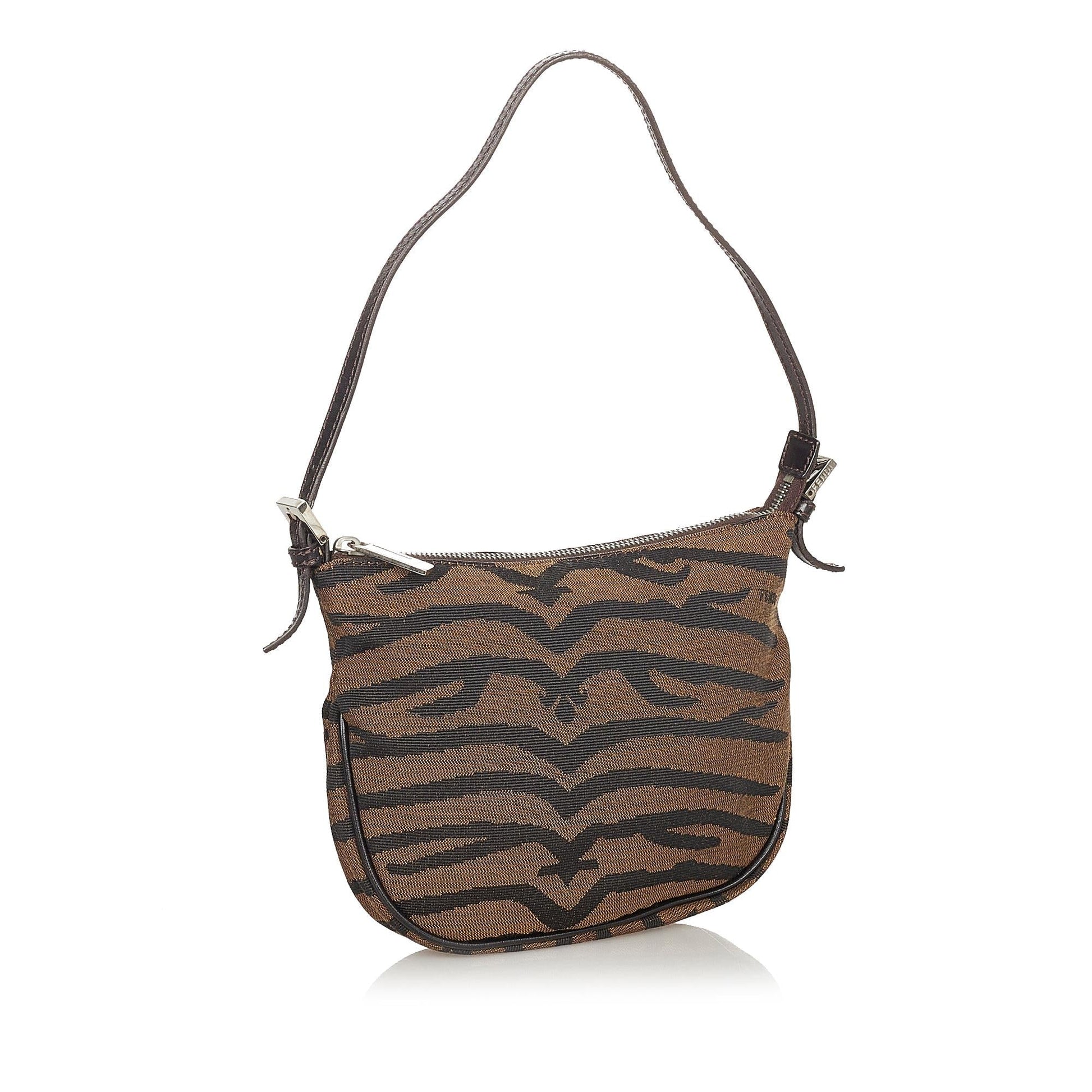 Fendi Tiger Print Shoulder Bag Shg Canvas Bag Shg 24873