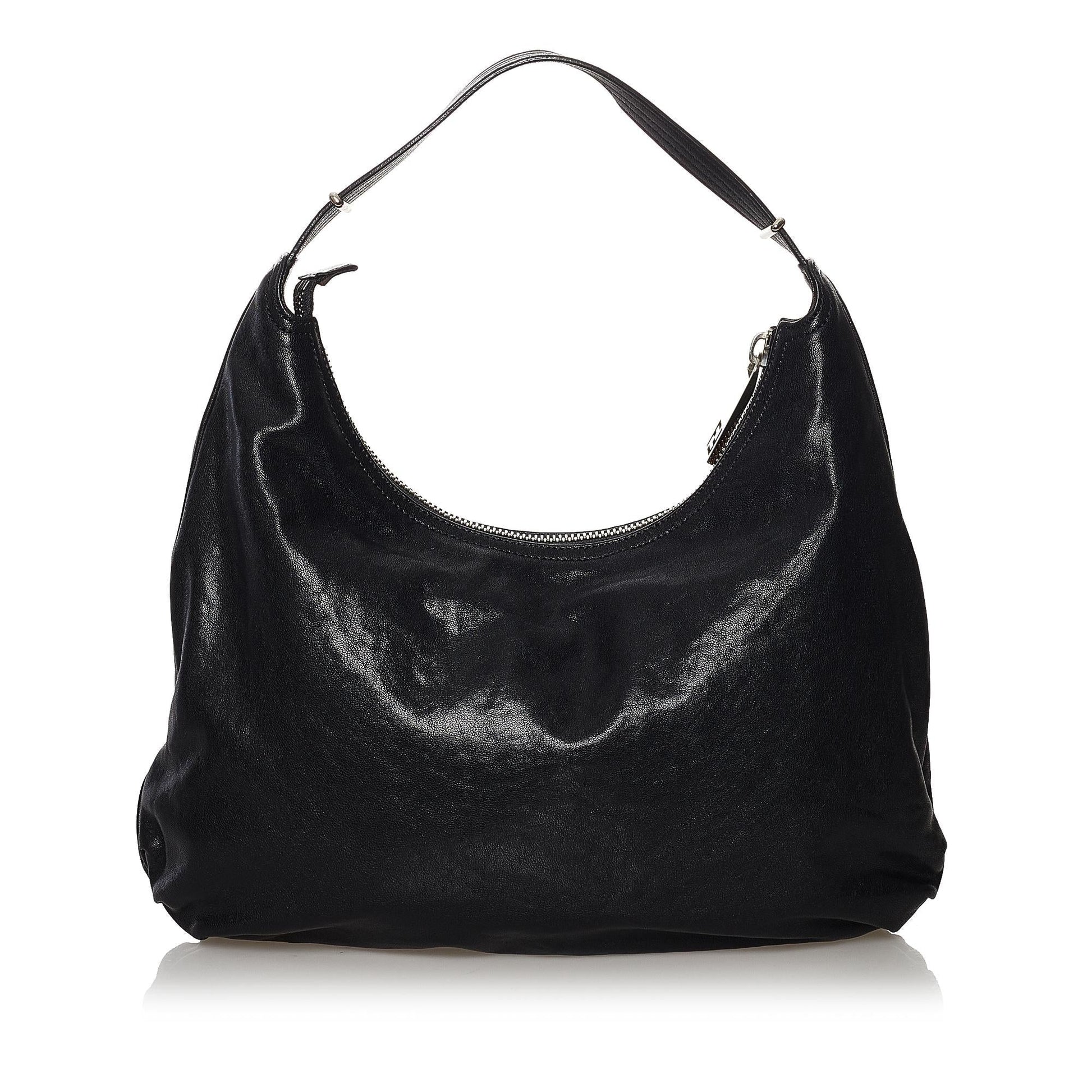 Fendi Unzipped Hobo Bag Shg Leather Shoulder Bag Bag Shg 32868