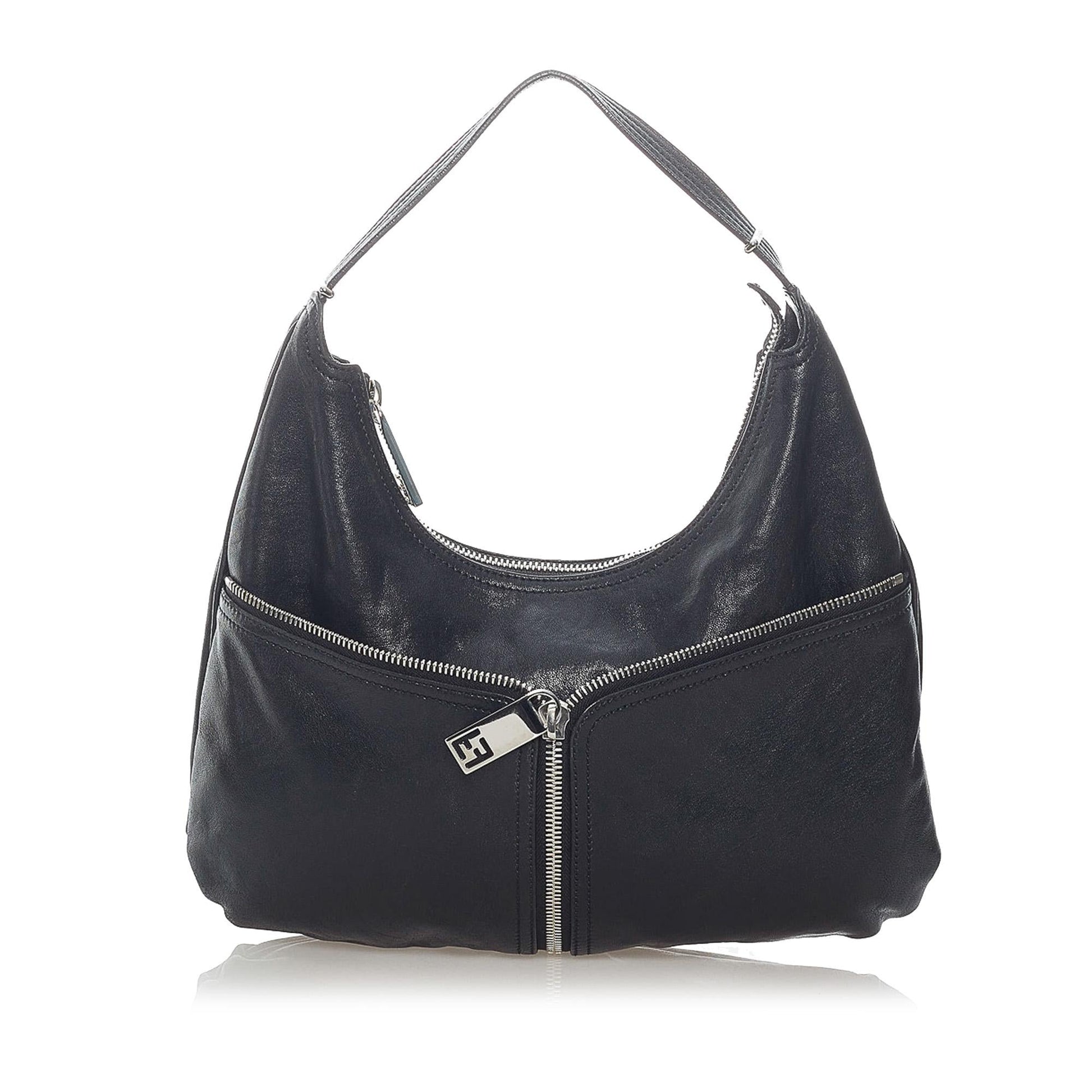 Fendi Unzipped Hobo Bag Shg Leather Shoulder Bag