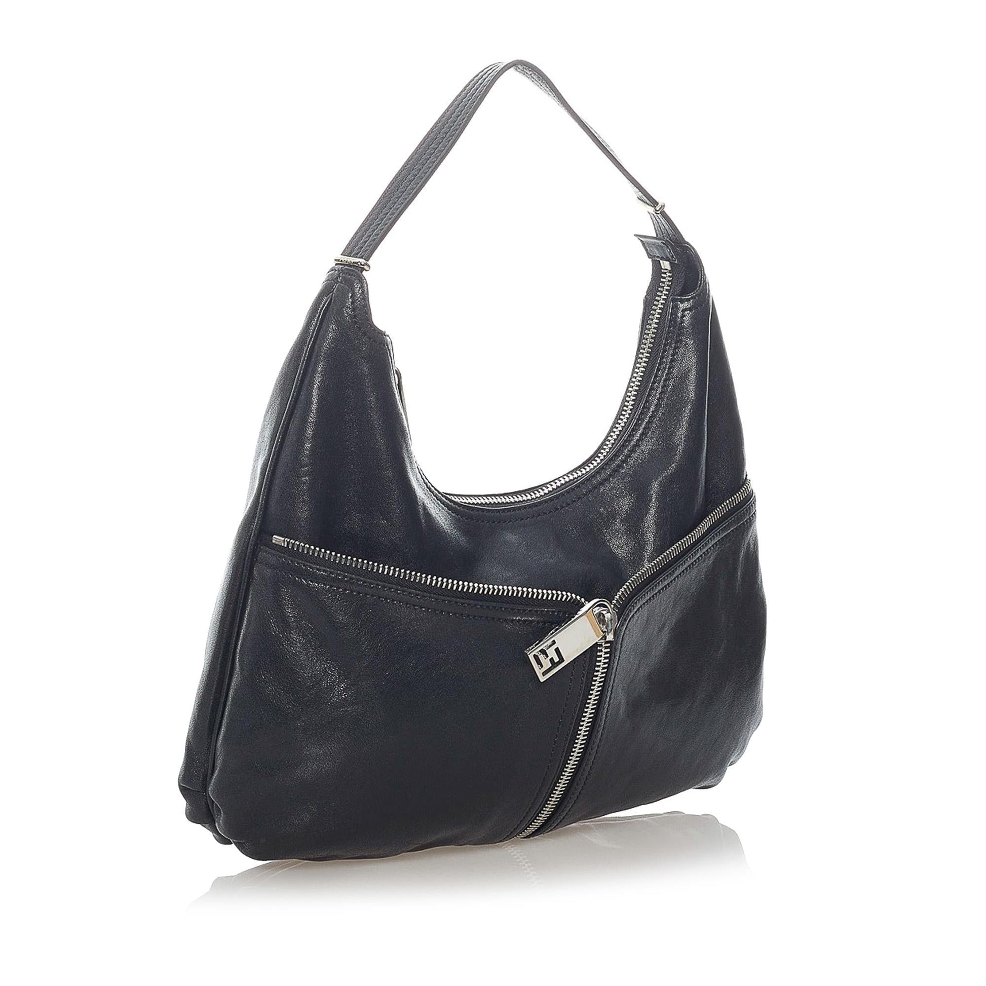 Fendi Unzipped Hobo Bag Shg Leather Shoulder Bag