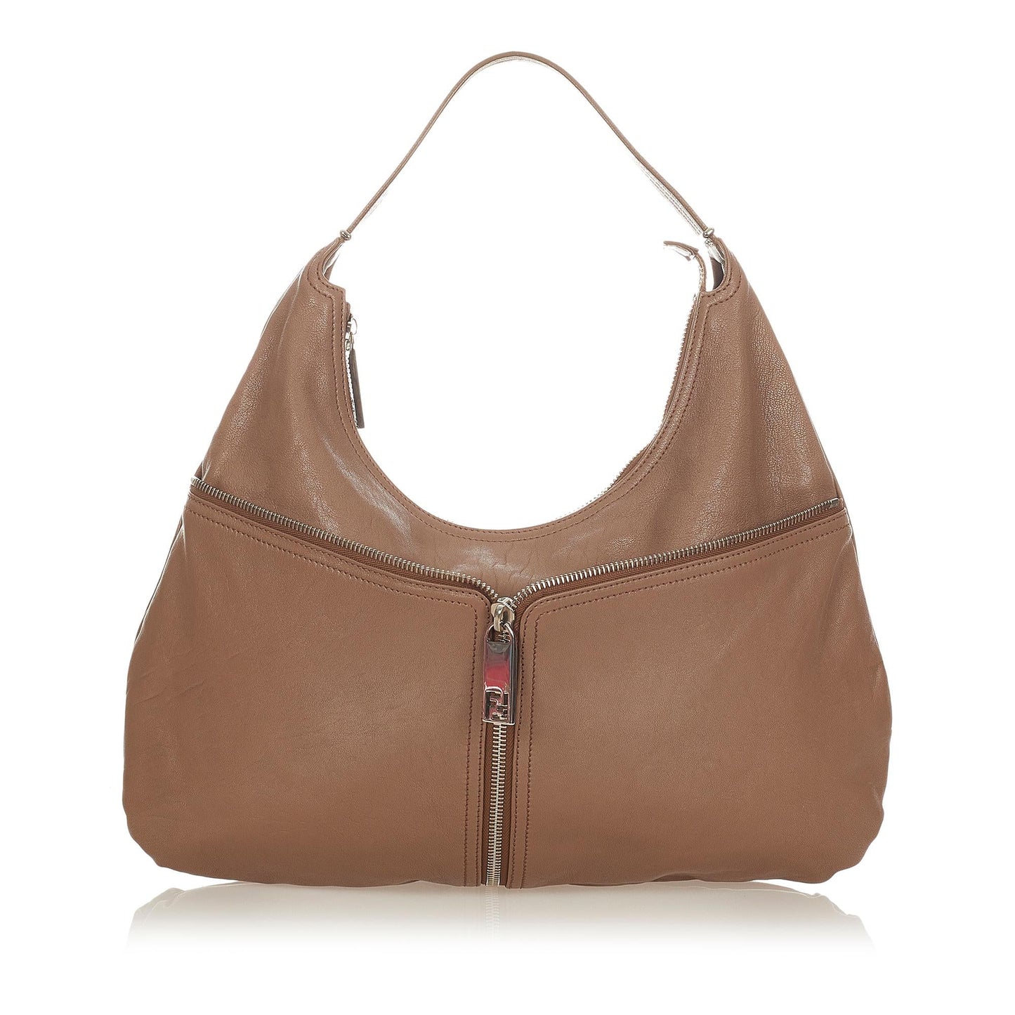Fendi Unzipped Shoulder Bag Shg Leather