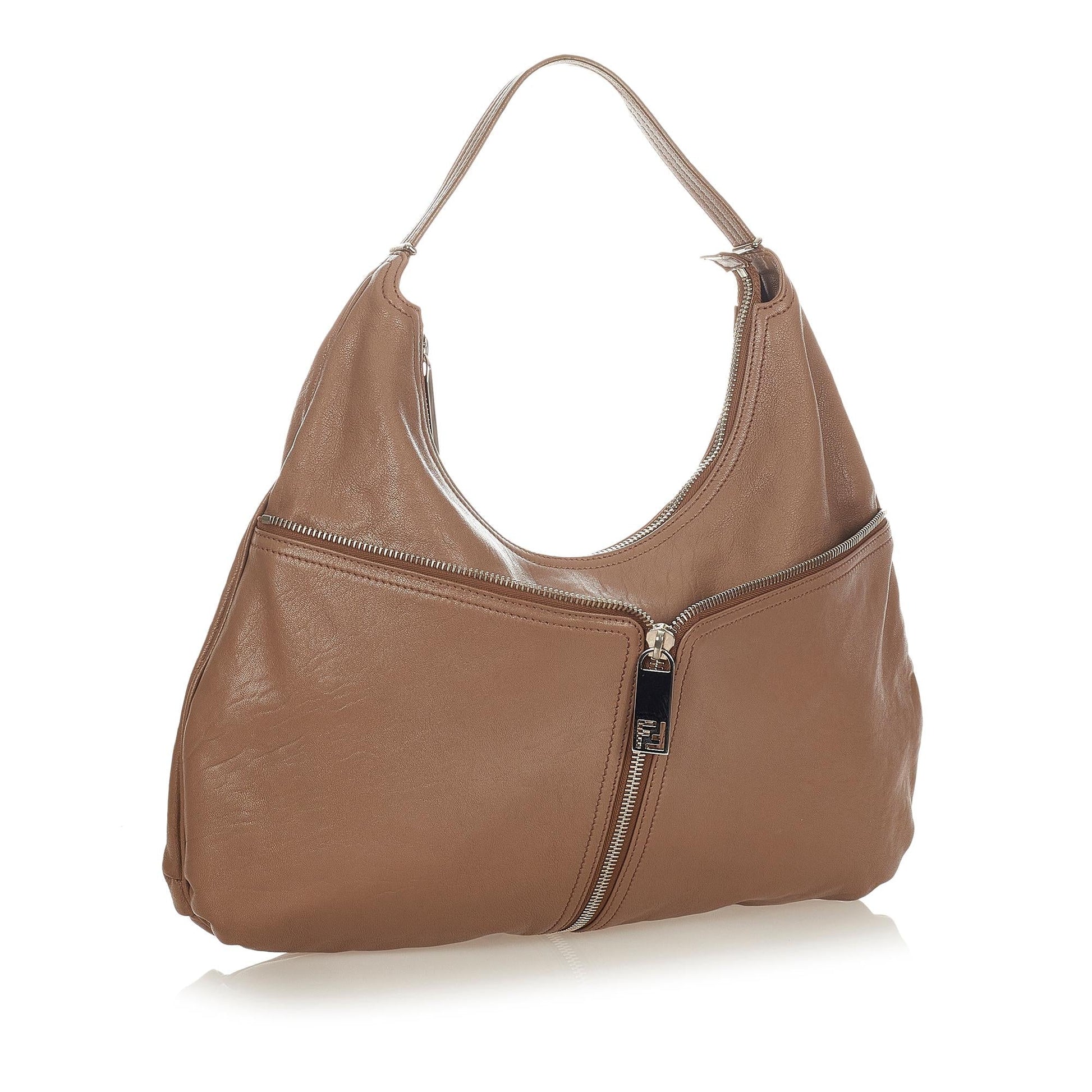 Fendi Unzipped Shoulder Bag Shg Leather