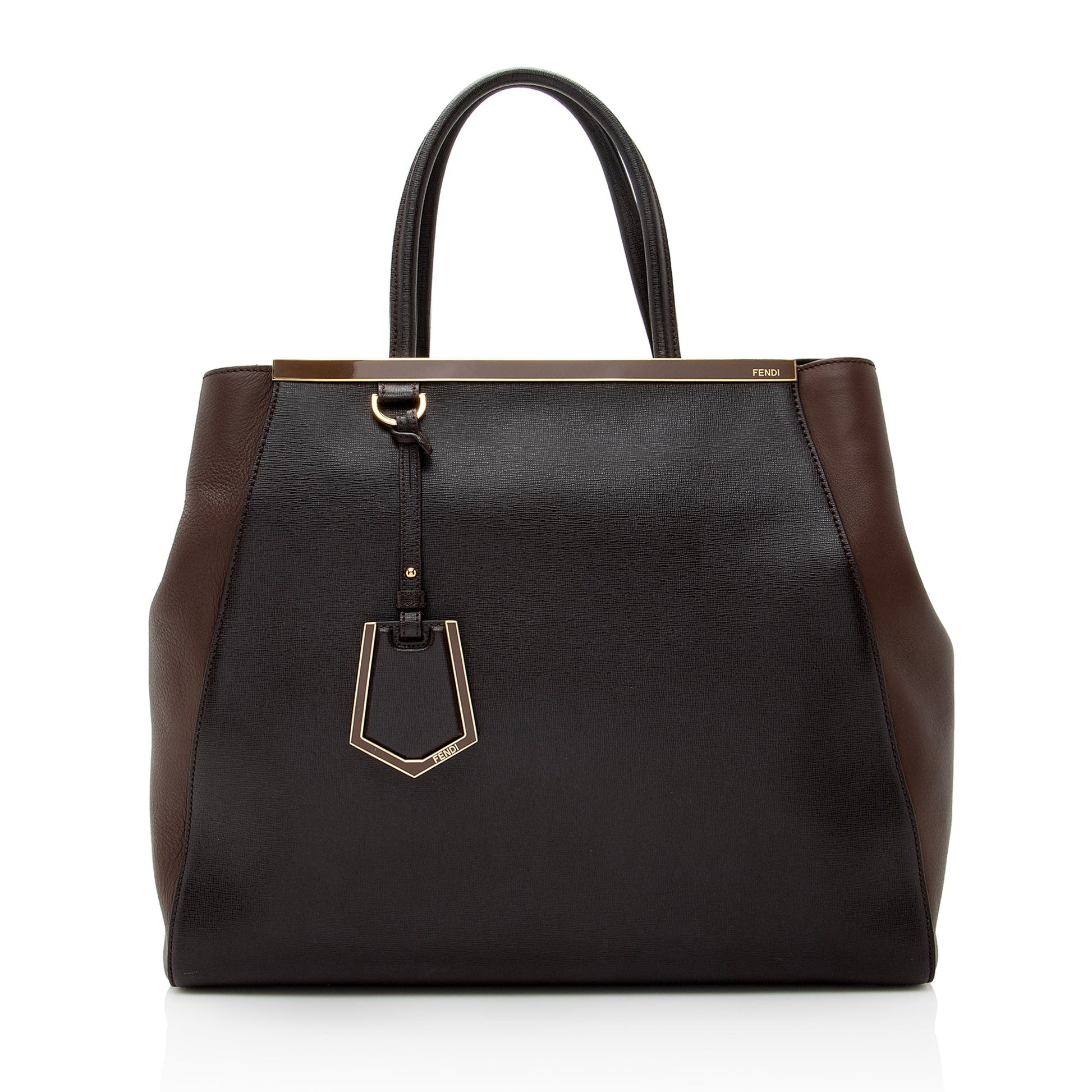 Fendi Calfskin 2Jours Elite Tote Shf Vitello Large Tote Bag