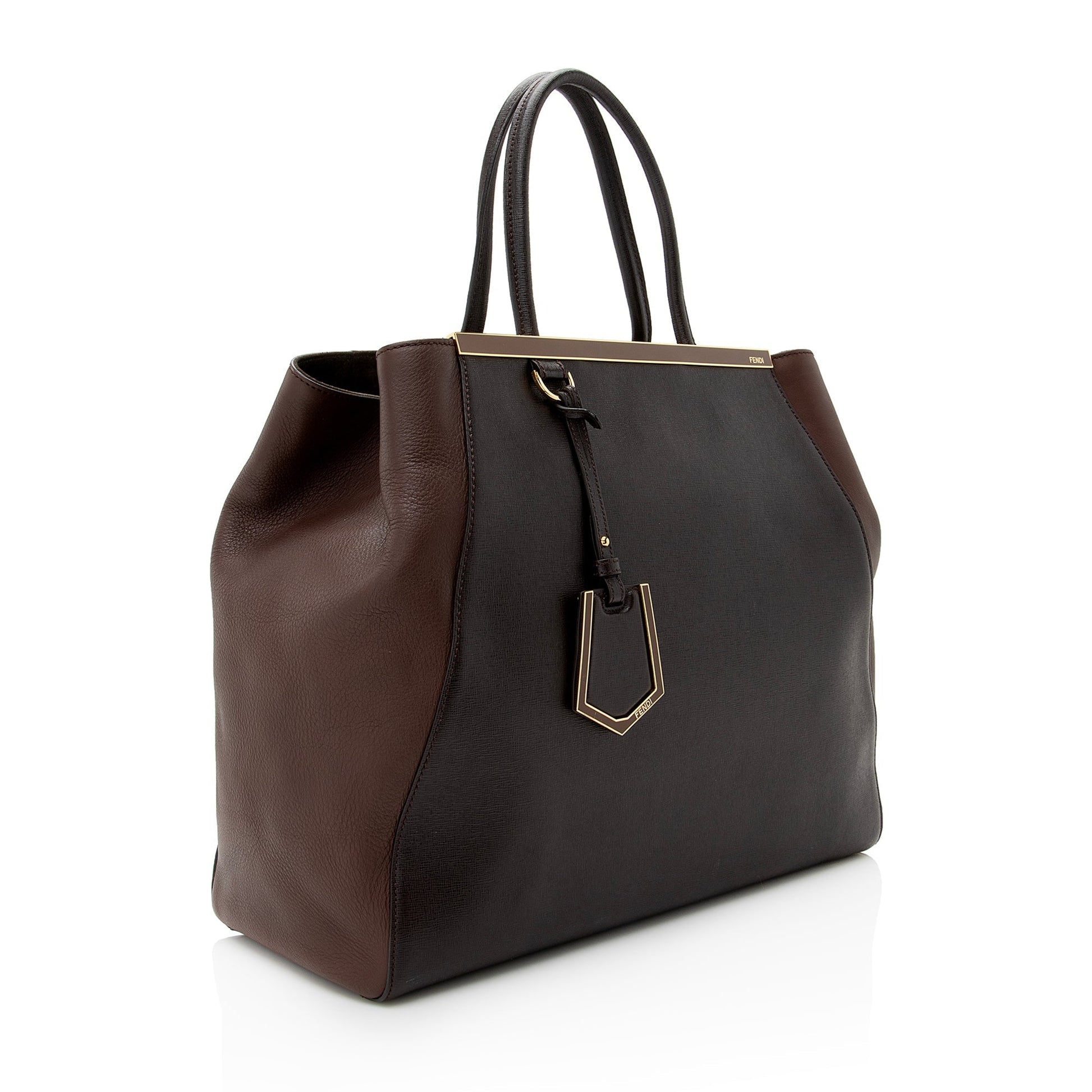 Fendi Calfskin 2Jours Elite Tote Shf Vitello Large Tote Bag