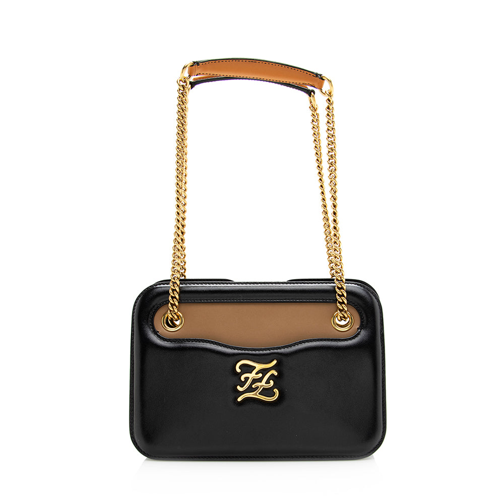 Fendi Glacier Karligraphy Pocket Shoulder Bag Shf Leather Vitello