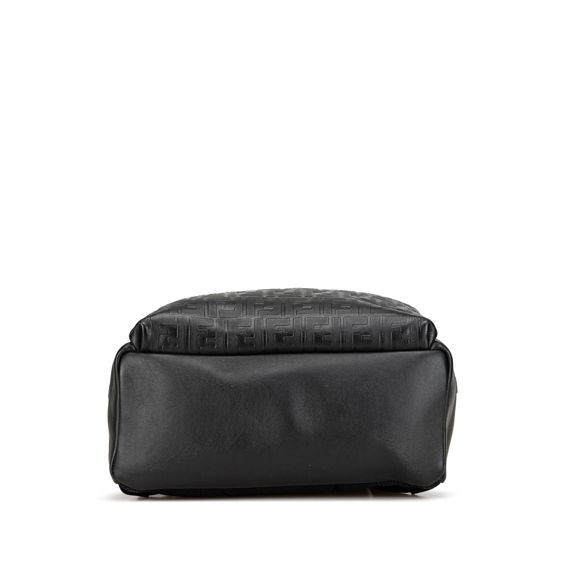 Fendi Grace Zucca Backpack Leather Vitello Embossed