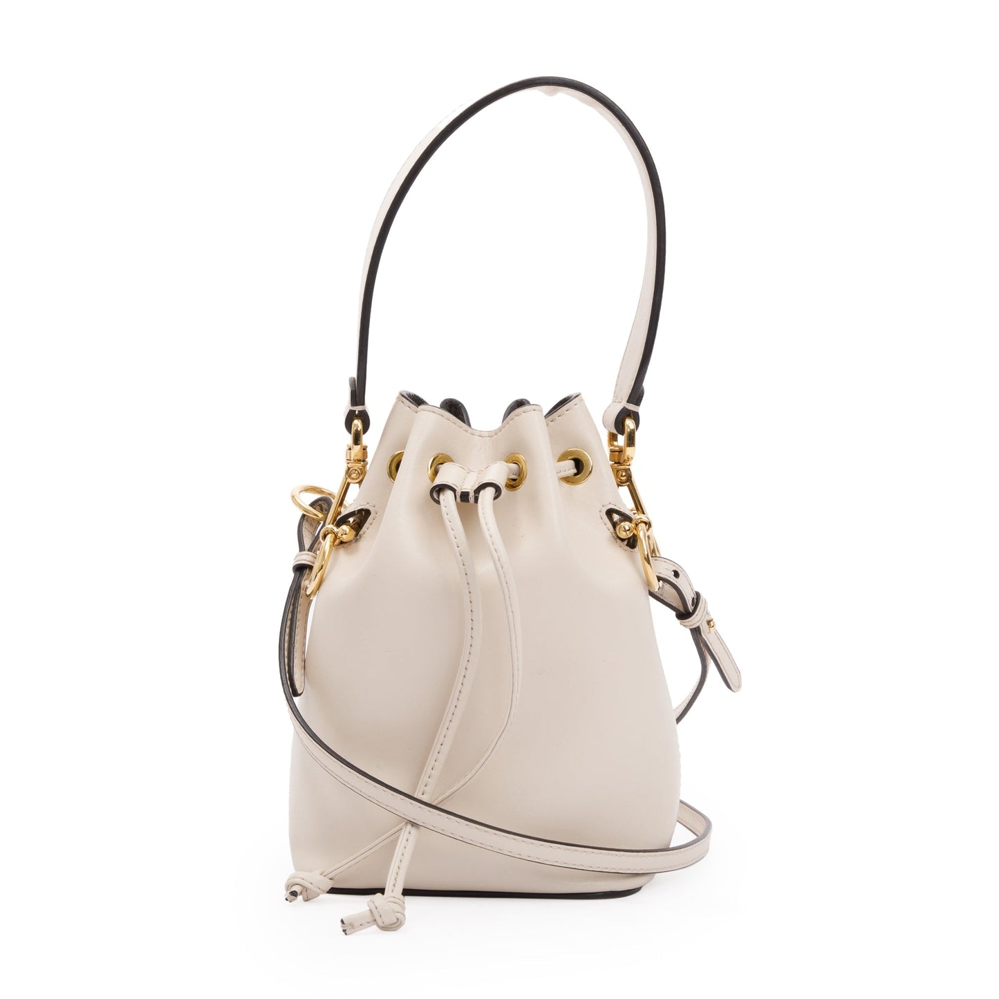 Fendi Calskin Mon Tresor Bag White Mini Bucket Bag