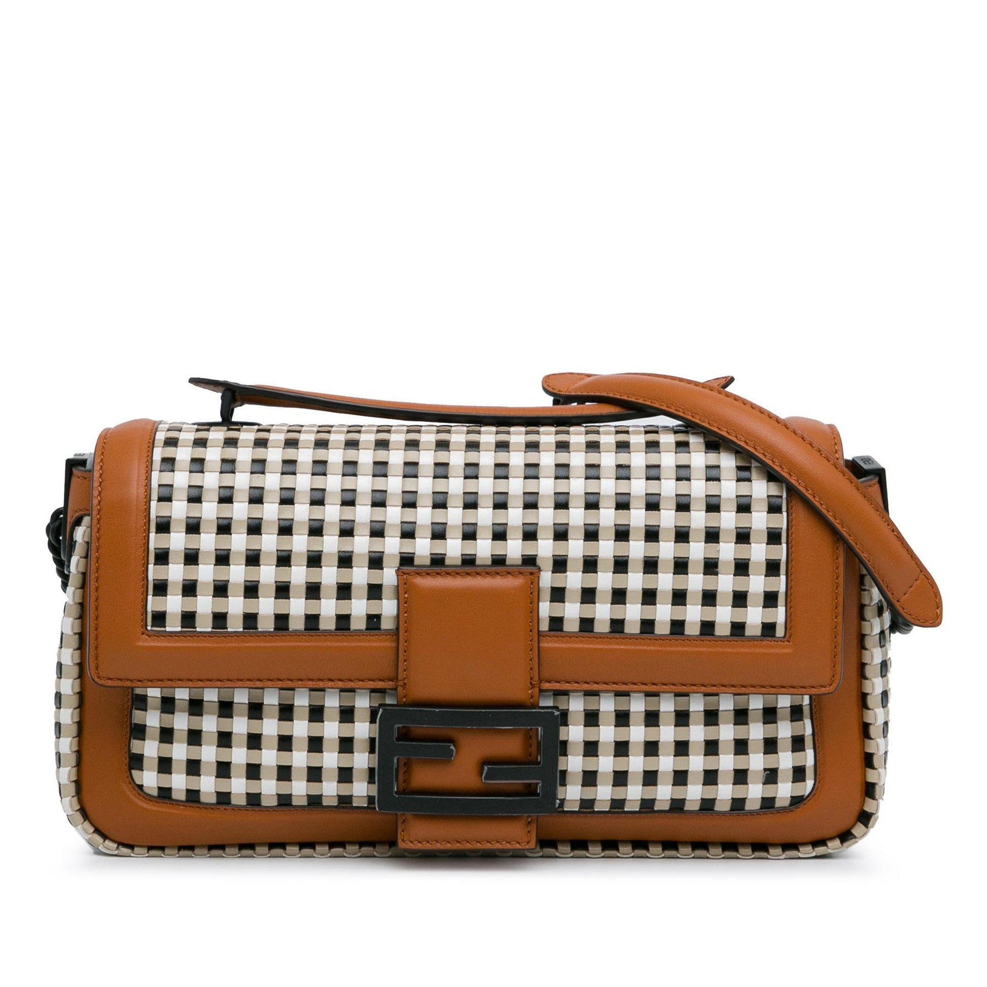 Fendi Baguette Satchel Shg Dfxa2V Leather Chain Woven Satchel Bag