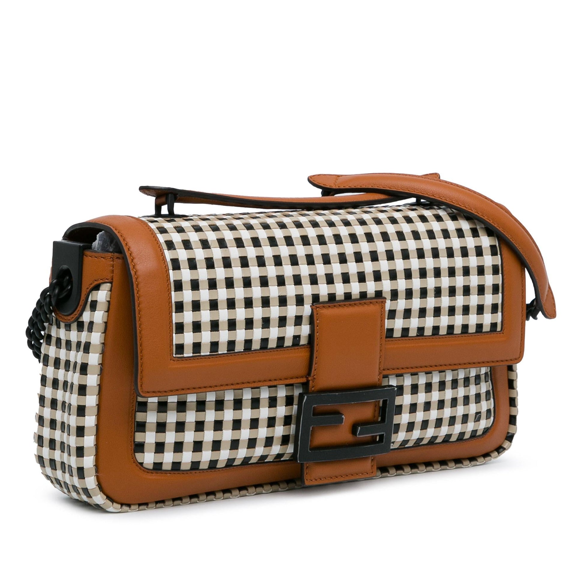 Fendi Baguette Satchel Shg Dfxa2V Leather Chain Woven Satchel Bag