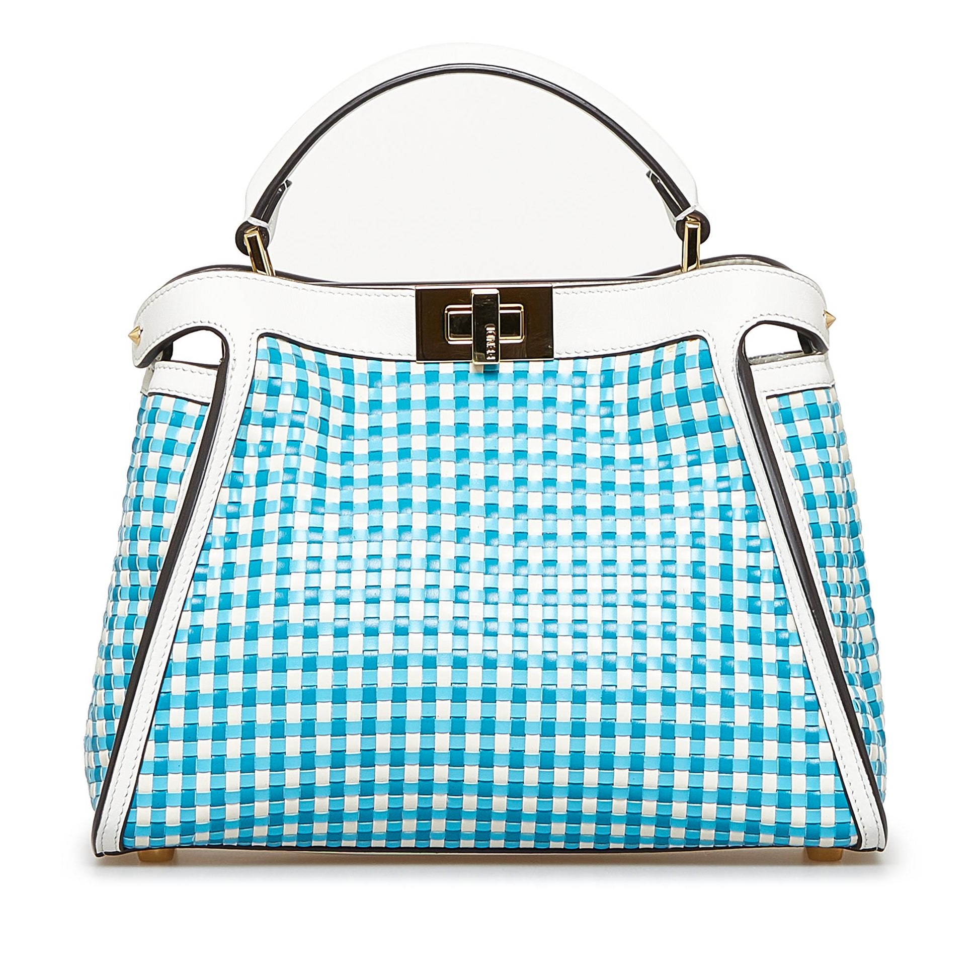 Fendi Peekaboo Satchel Shg I4Ifas Woven Satchel Bag