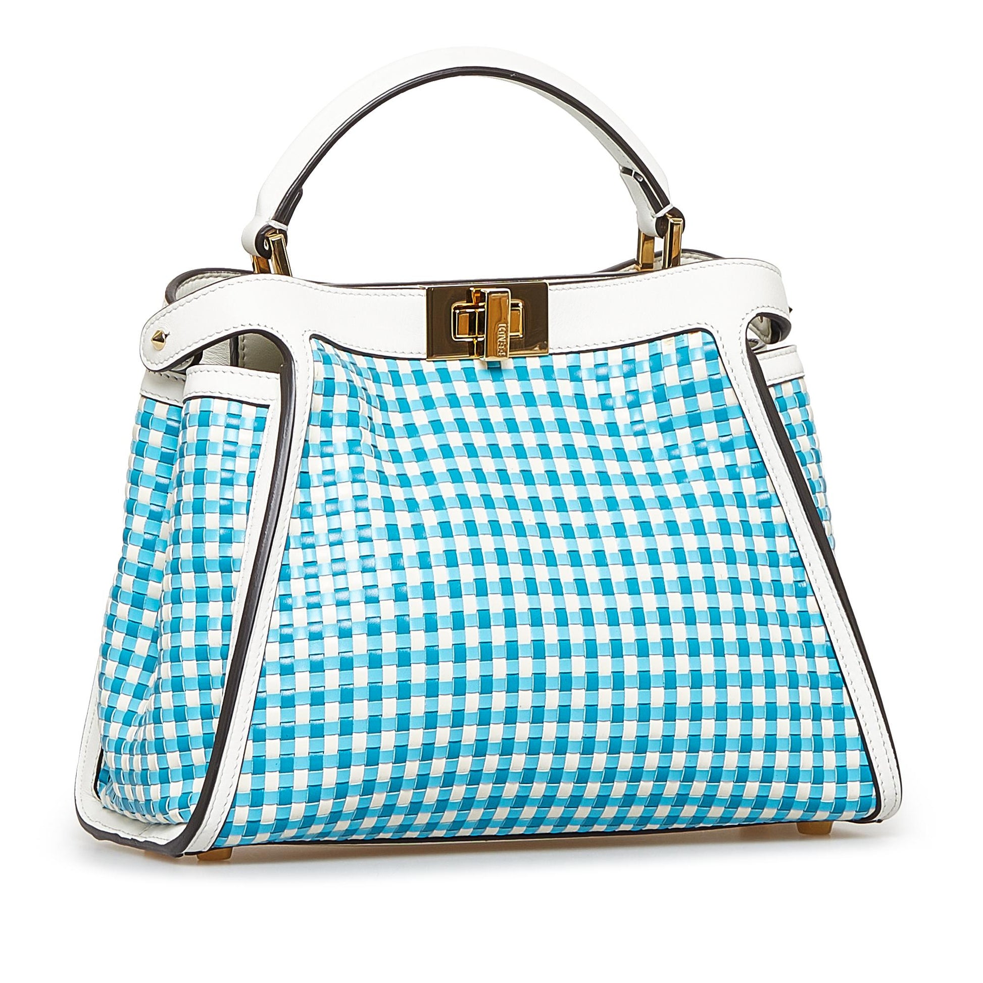 Fendi Peekaboo Satchel Shg I4Ifas Woven Satchel Bag