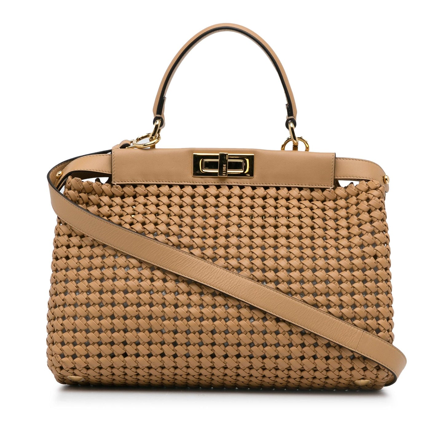 Fendi Peekaboo Satchel Shg 7Fz4Ti Woven Satchel Bag