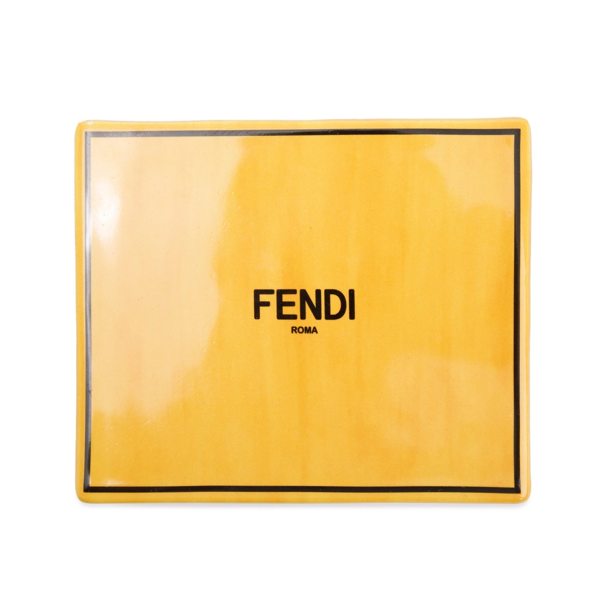 Fendi Yellow Ceramic Covered Box Travel Bag