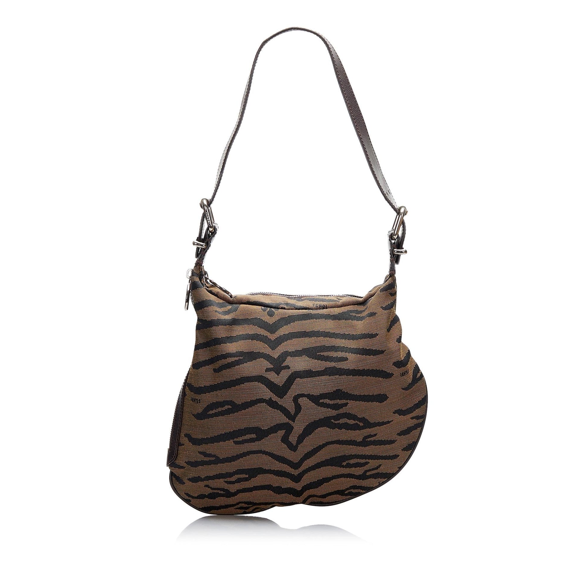 Fendi Zebra Print Oyster Shg Caygqz Shoulder Bag