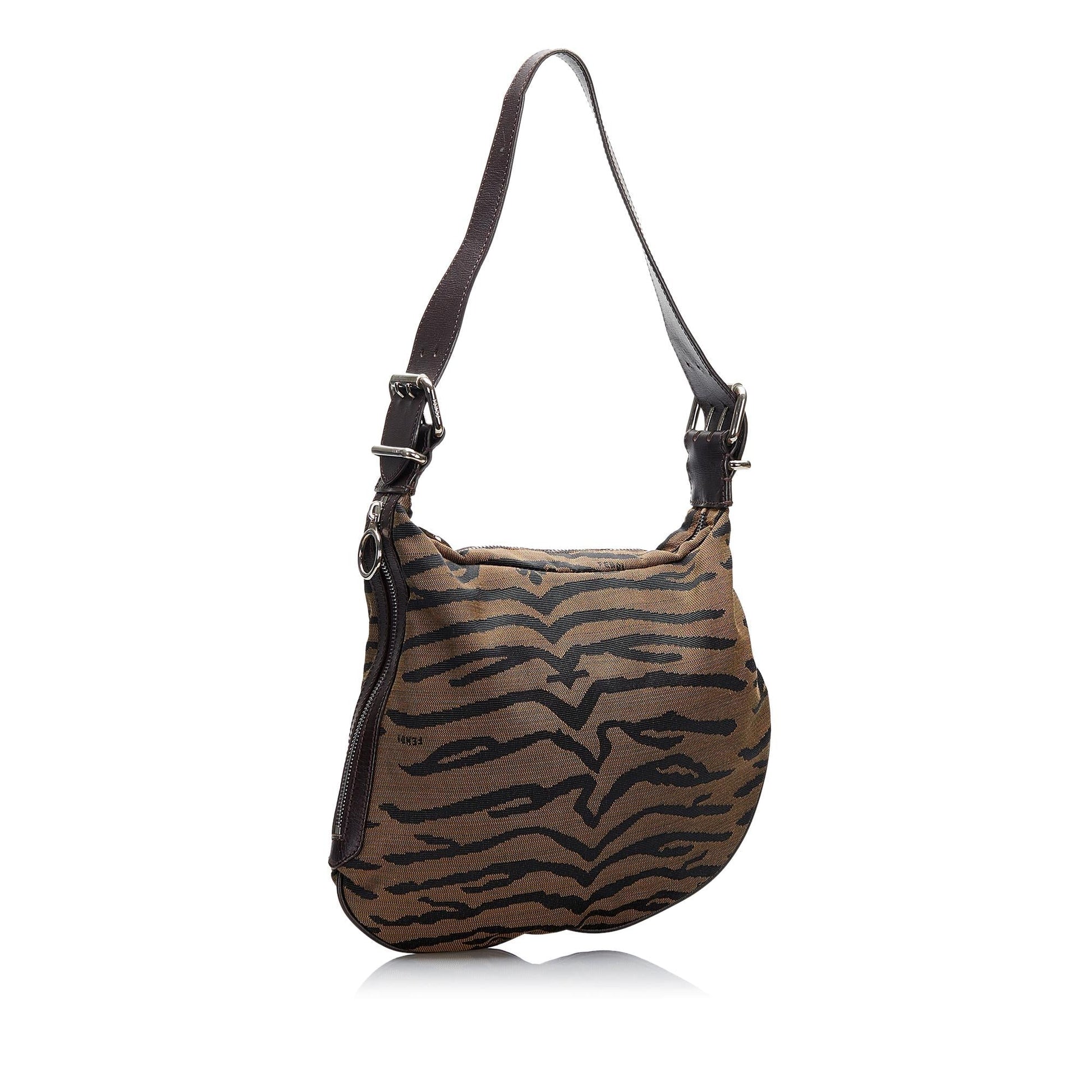 Fendi Zebra Print Oyster Shg Caygqz Shoulder Bag