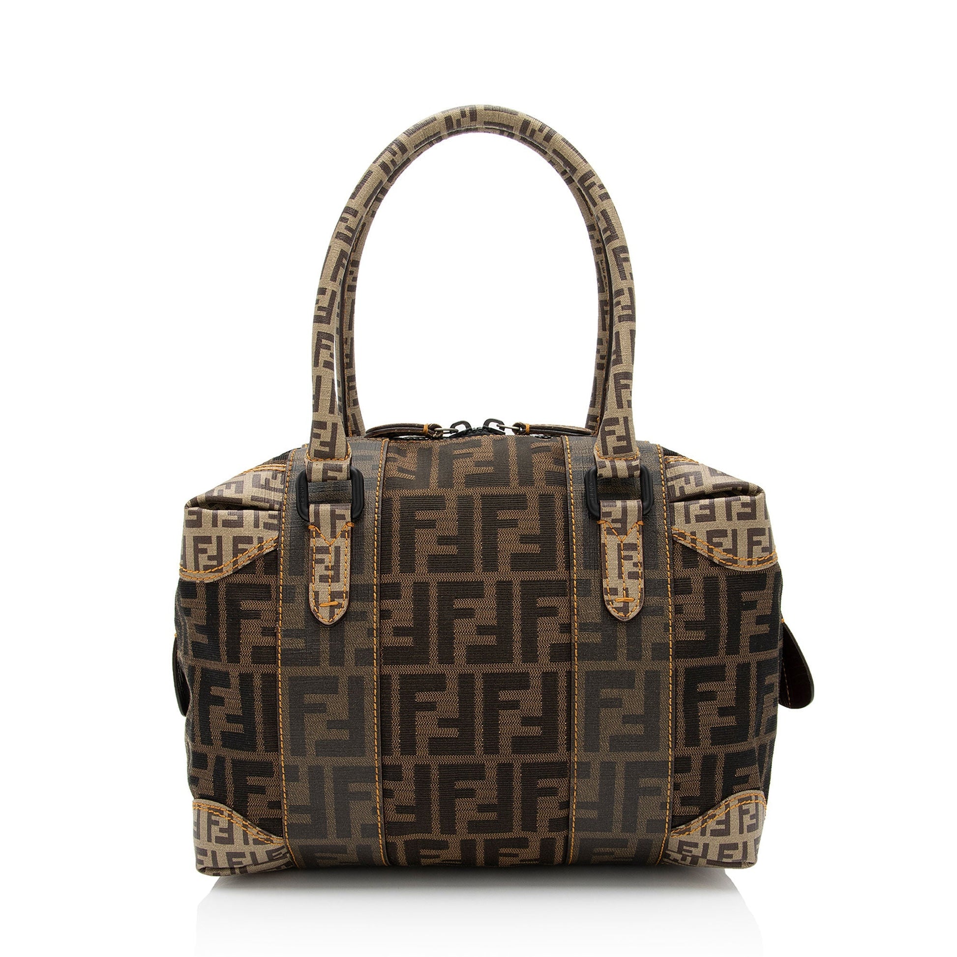 Fendi Zucca Mix Boston Bag Shf Eoaec3 Medium Satchel Bag