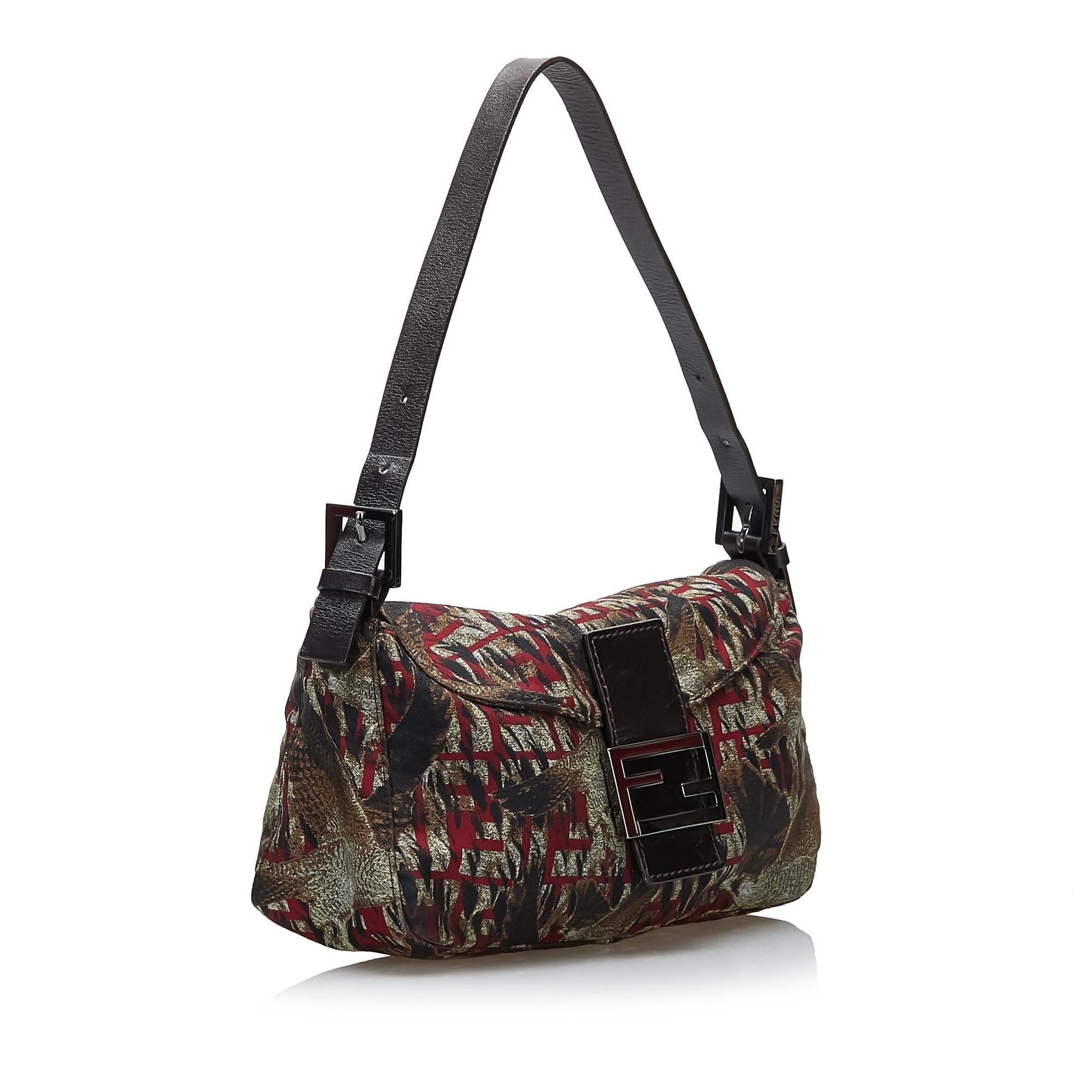 Fendi Zucca Bird Baguette Shg 4Mns3D Satchel Bag