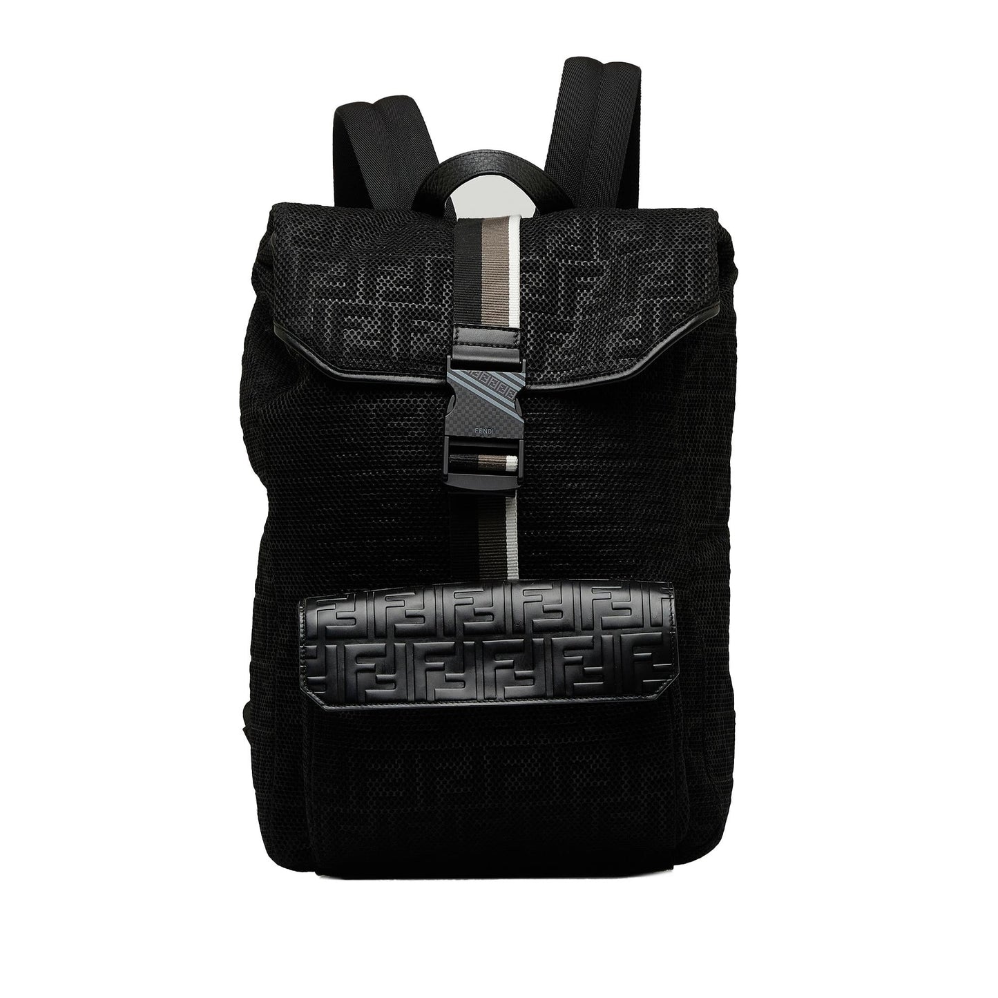 Fendi Zucca Buckle Backpack Shg Flap