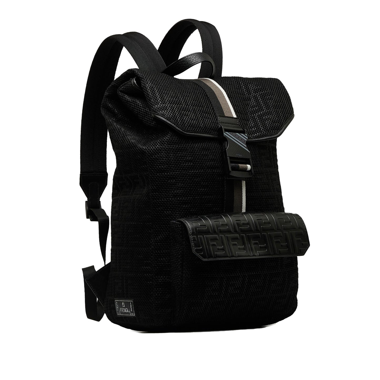 Fendi Zucca Buckle Backpack Shg Flap