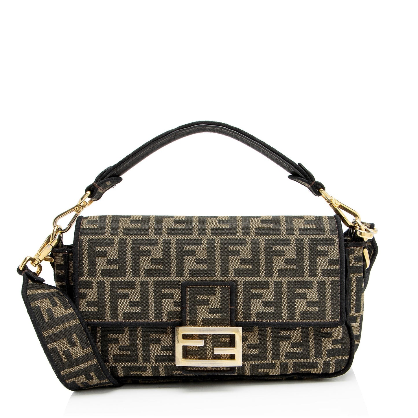 Fendi Zucca Calfskin Baguette Shoulder Bag Baguette Shoulder Bag