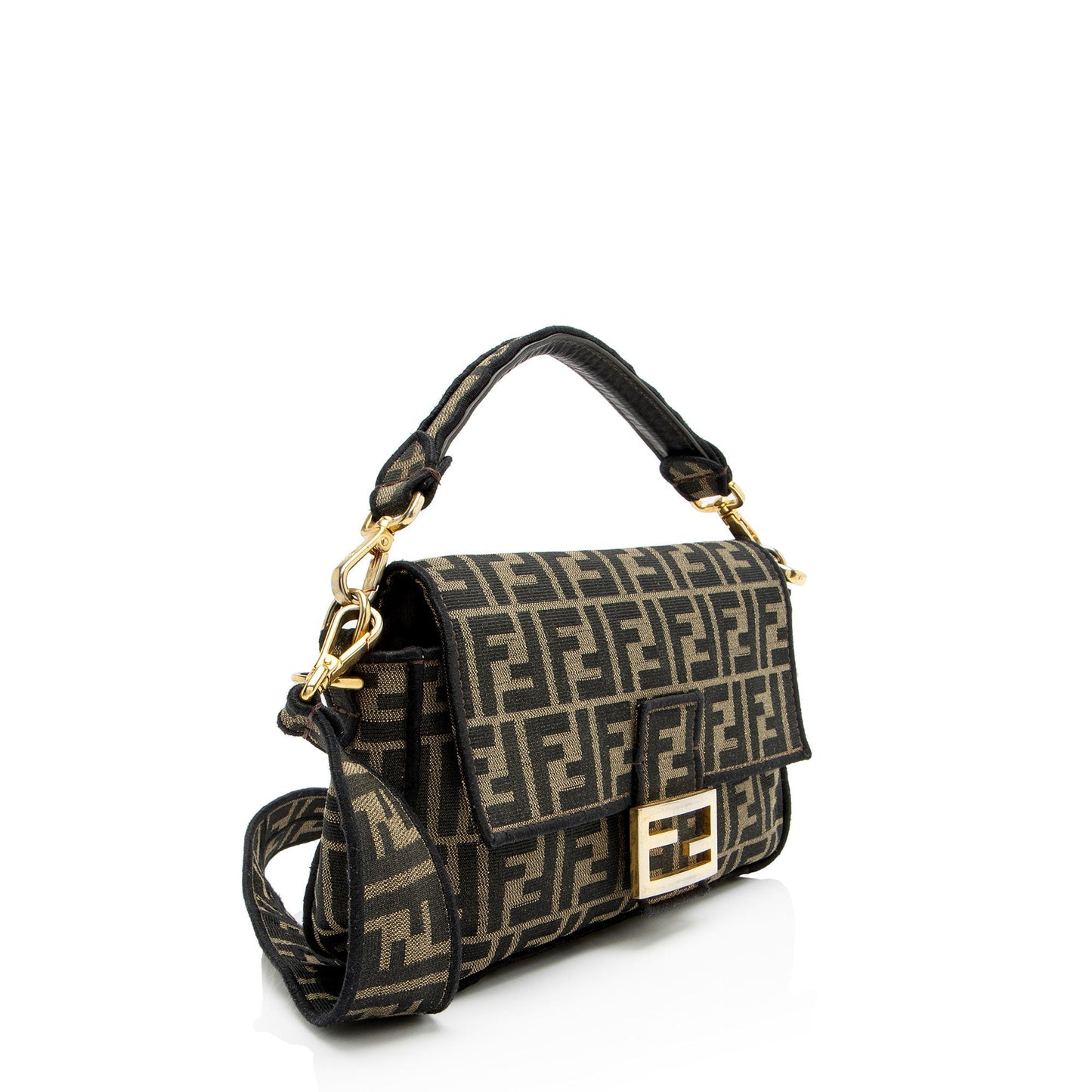 Fendi Zucca Calfskin Baguette Shoulder Bag Baguette Shoulder Bag