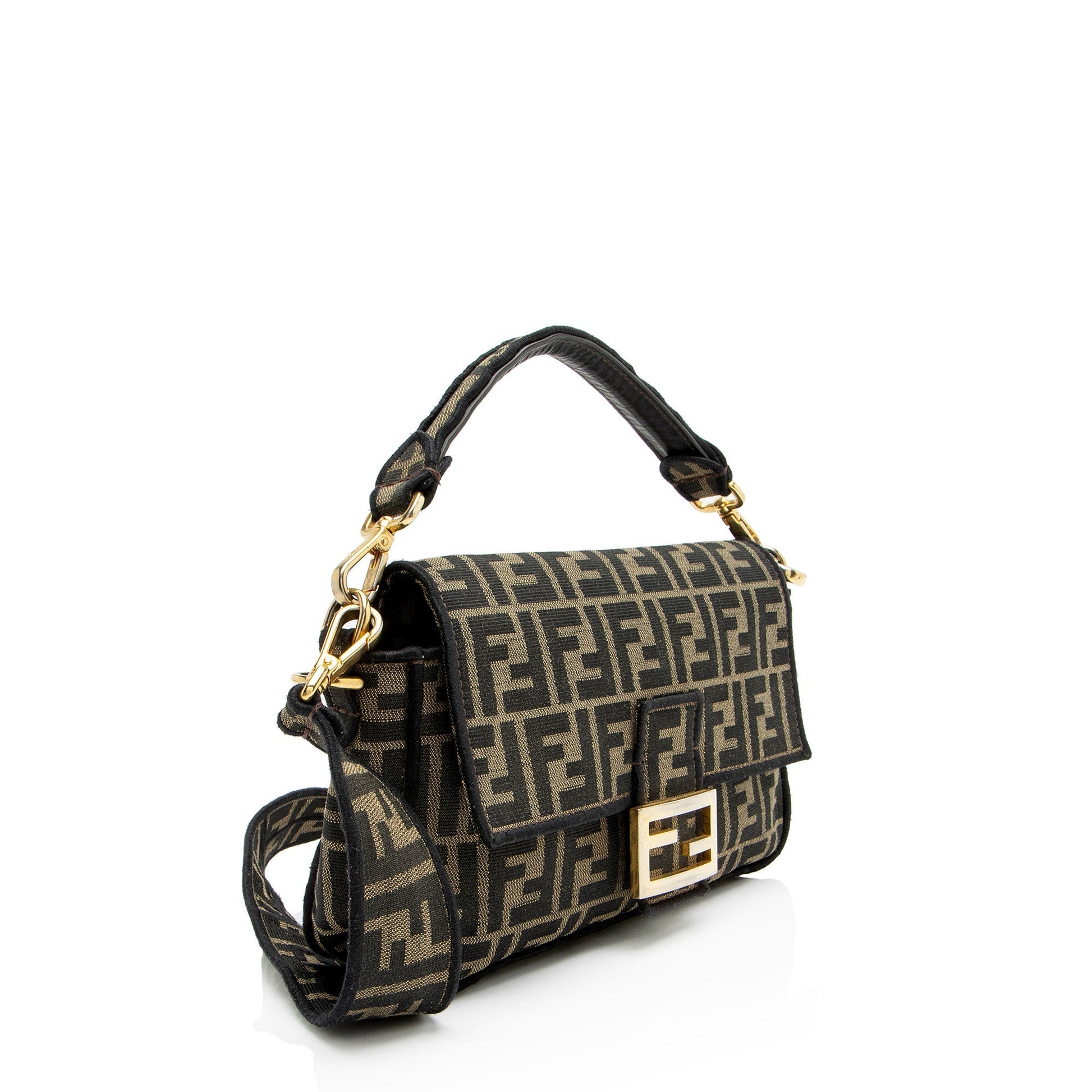 Fendi Zucca Calfskin Baguette Shoulder Bag Baguette Shoulder Bag