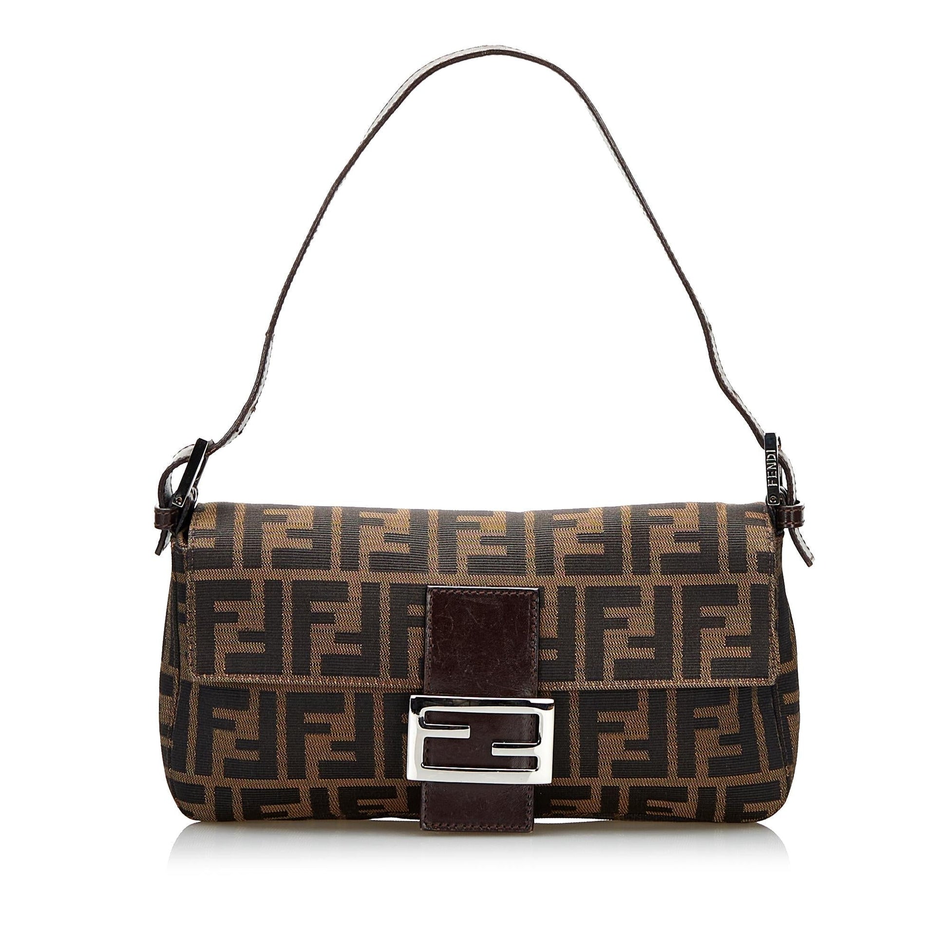 Fendi Zucca Baguette Shg Handbag Canvas Shoulder Bag