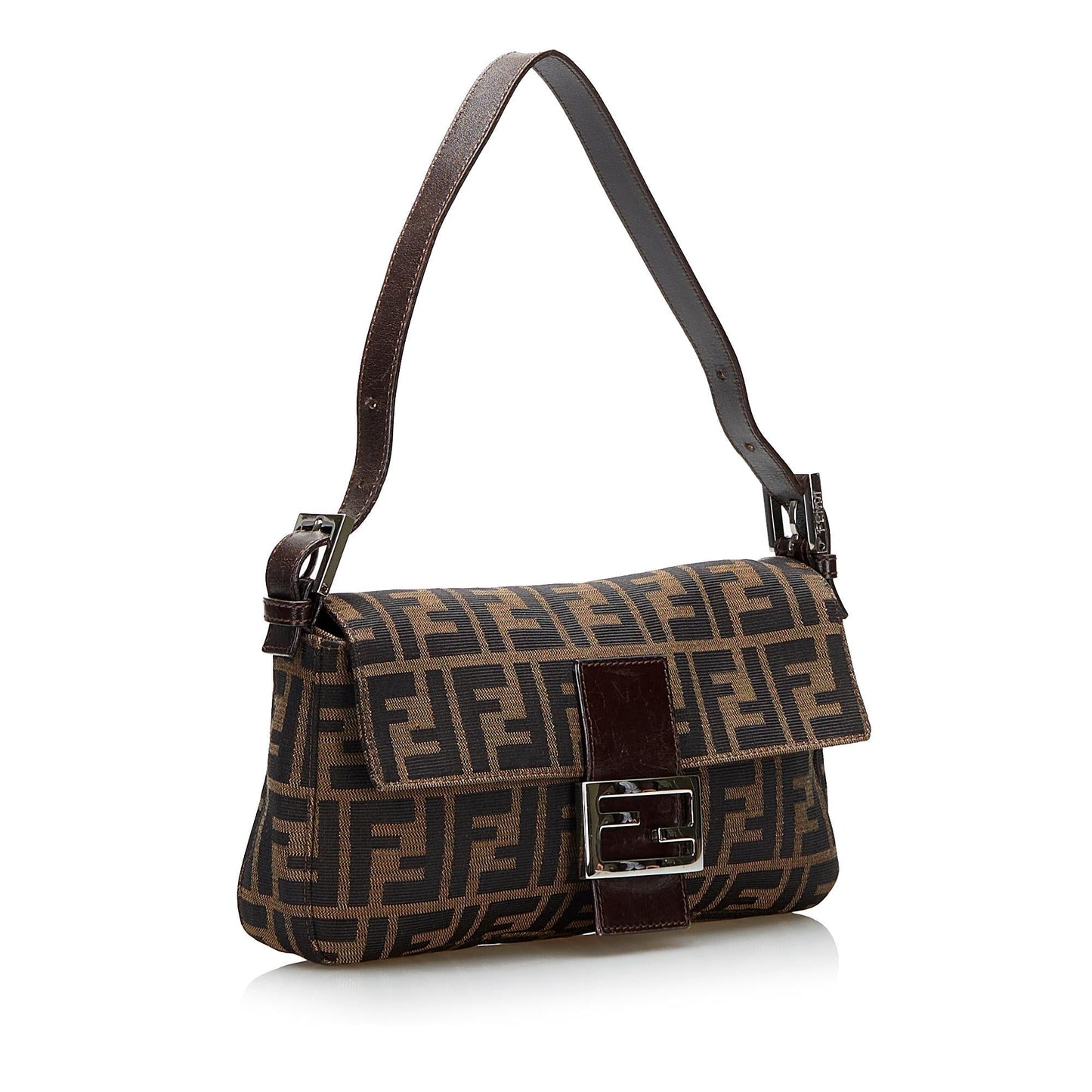 Fendi Zucca Baguette Shg Handbag Canvas Shoulder Bag