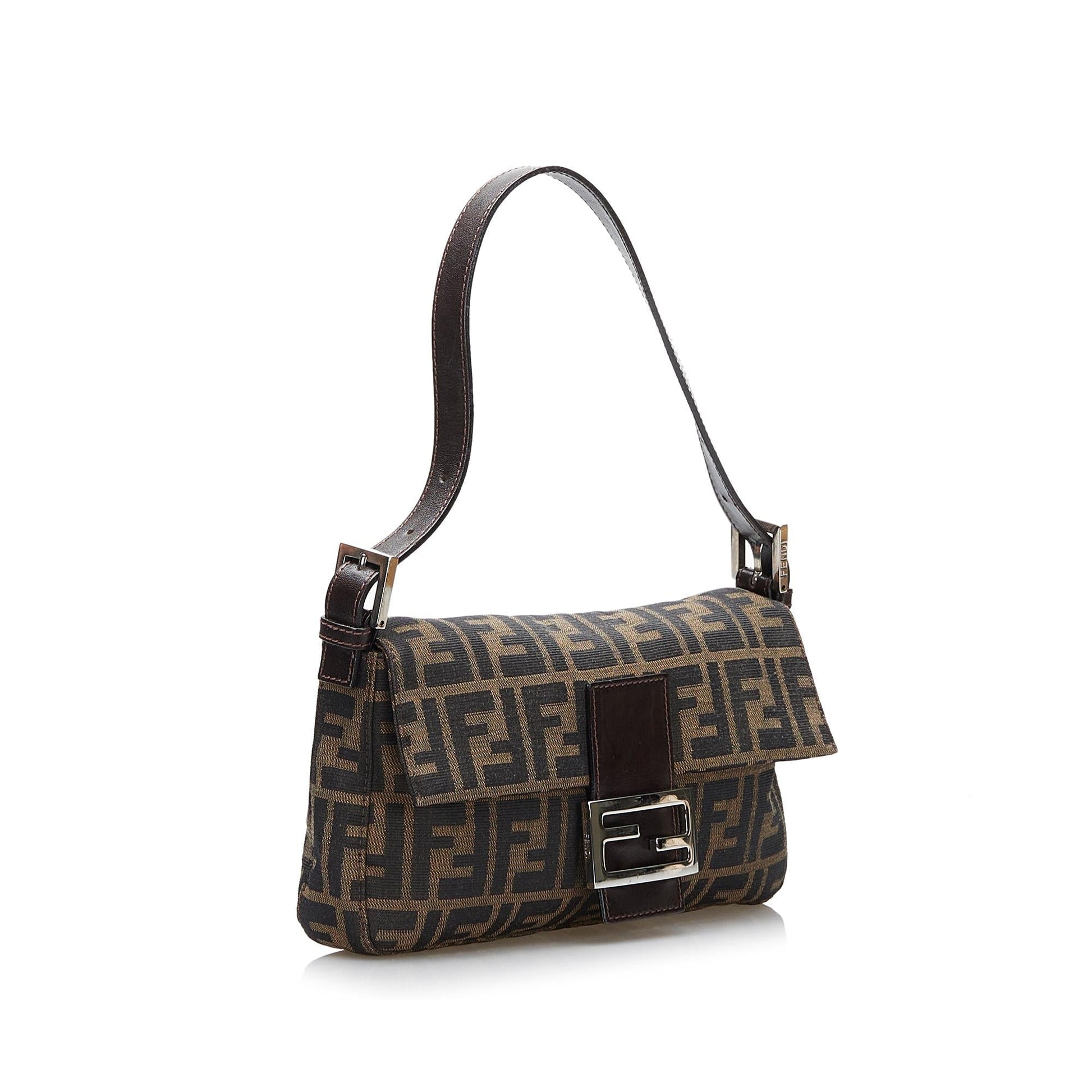 Fendi Zucca Baguette Shg Edz7To Handbag Canvas Shoulder Bag
