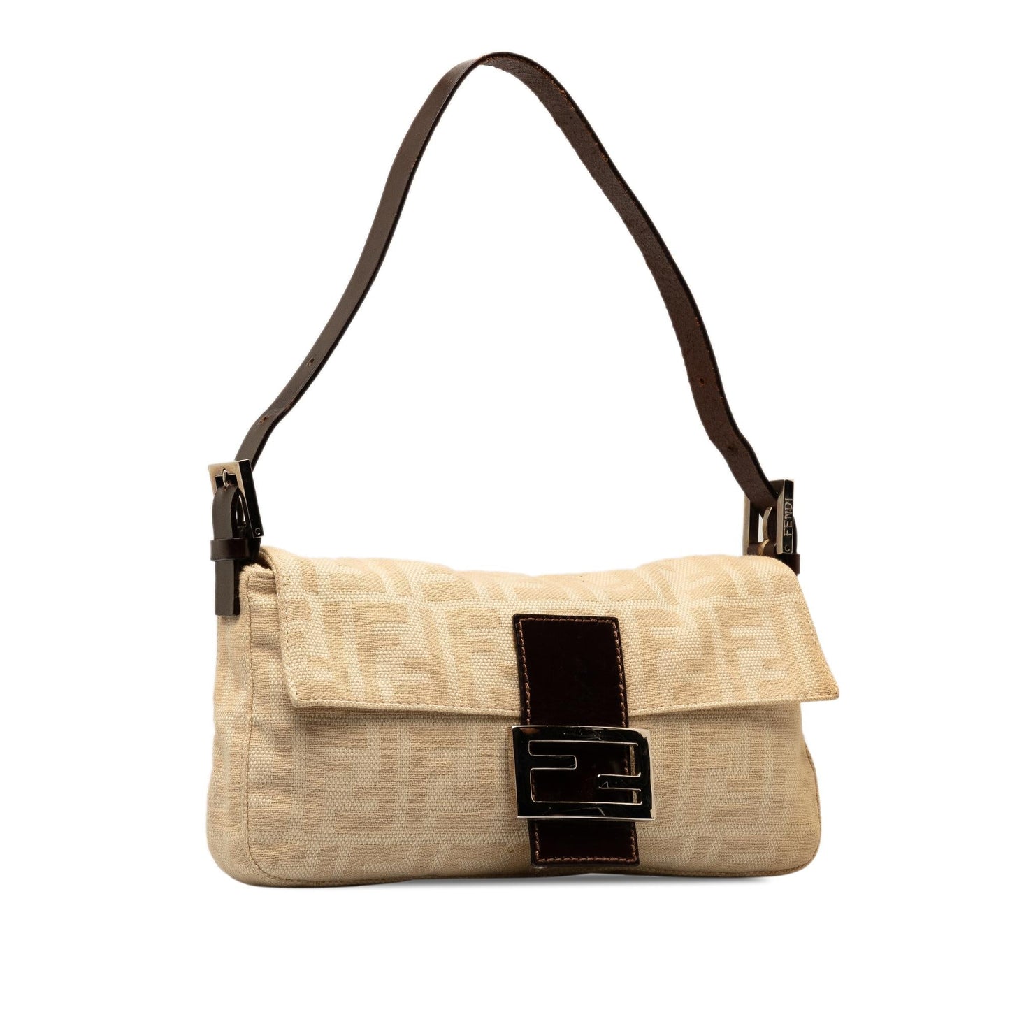 Fendi Zucca Baguette Shg Jhakjs Handbag Canvas Shoulder Bag