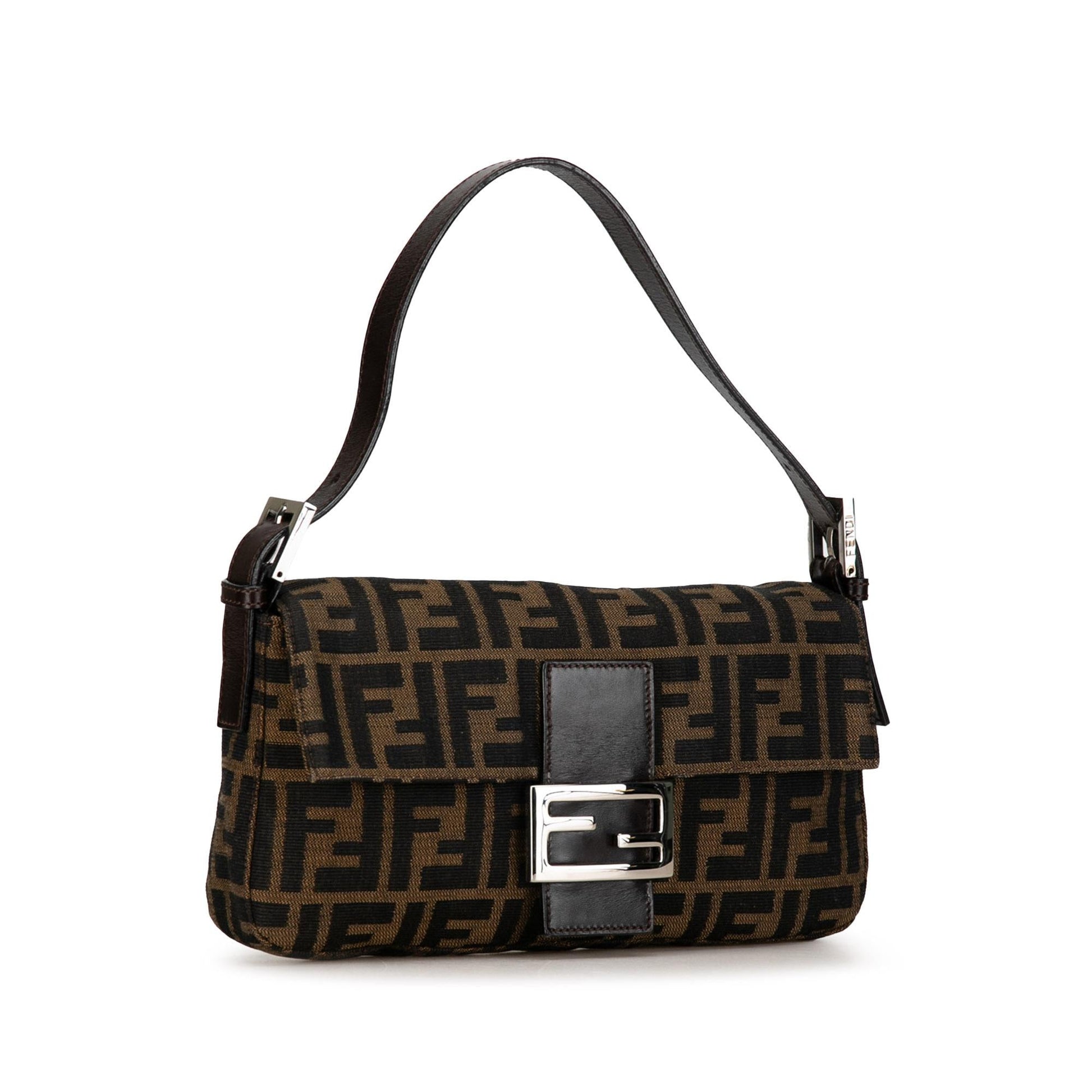 Fendi Zucca Baguette Shg Ho7D Shoulder Bag Canvas