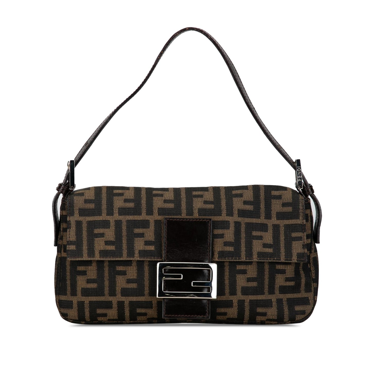 Fendi Zucca Baguette Shg Qolbtr Shoulder Bag Canvas