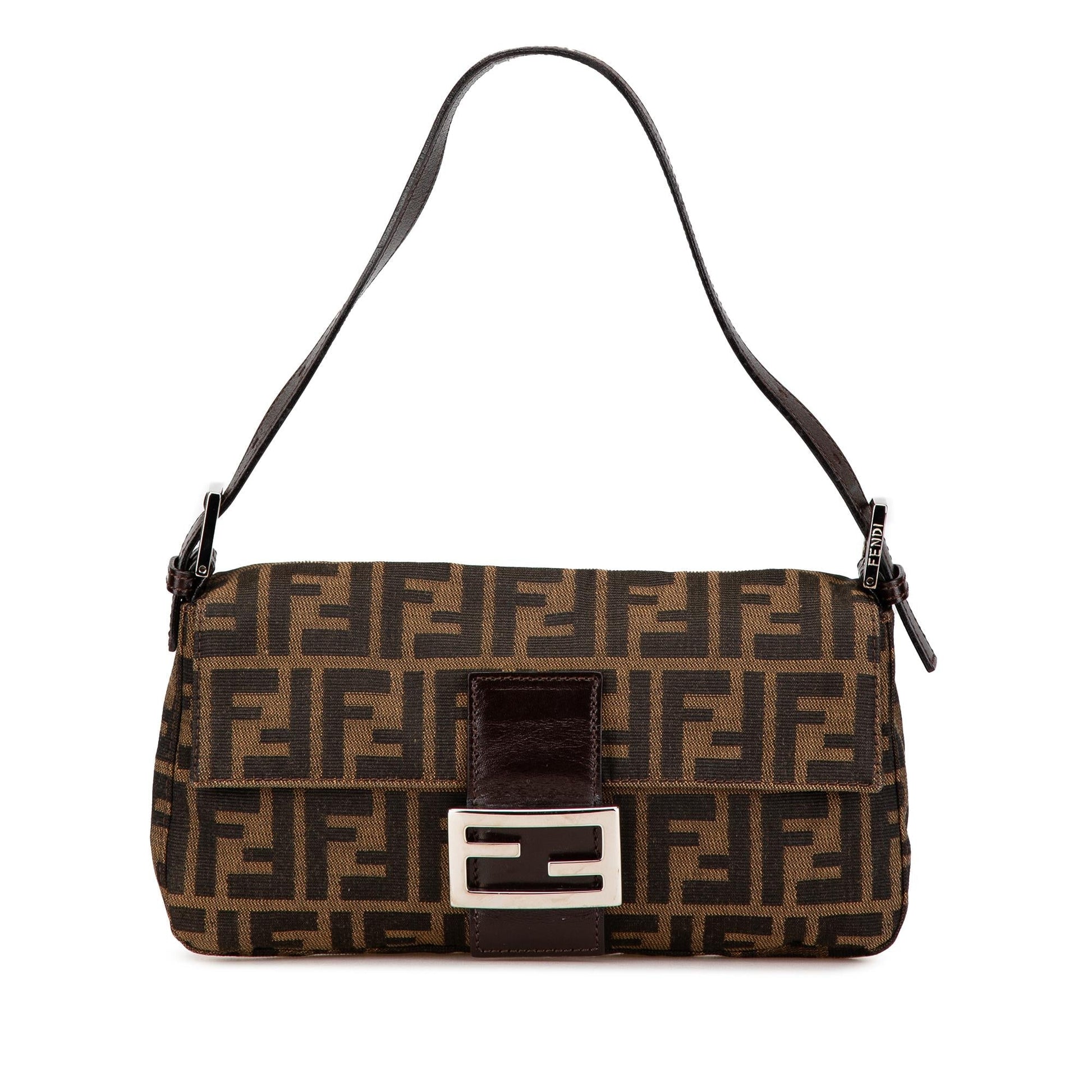Fendi Zucca Baguette Shoulder Bag Canvas Zucca Canvas Baguette