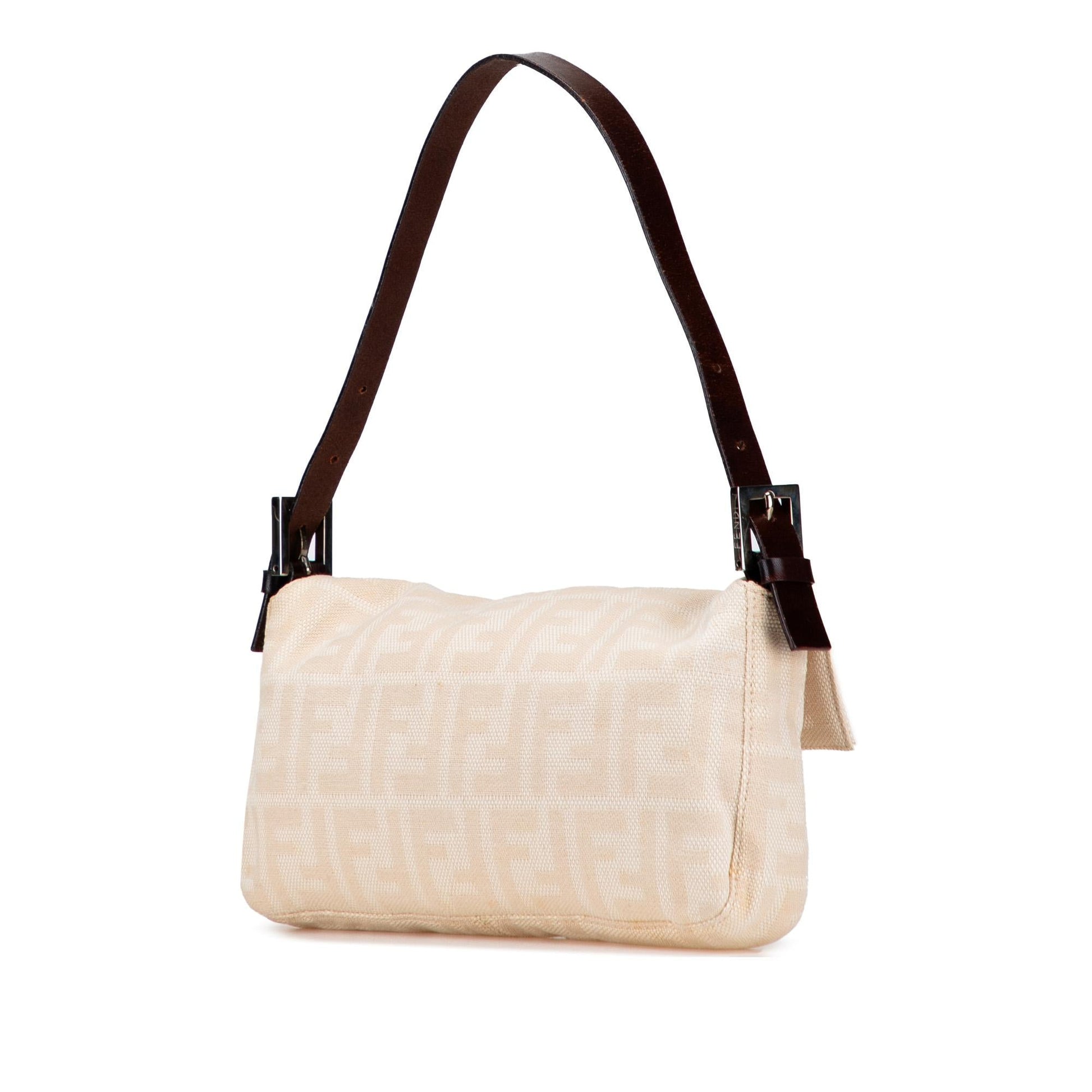 Fendi Zucca Baguette Shoulder Bag Canvas