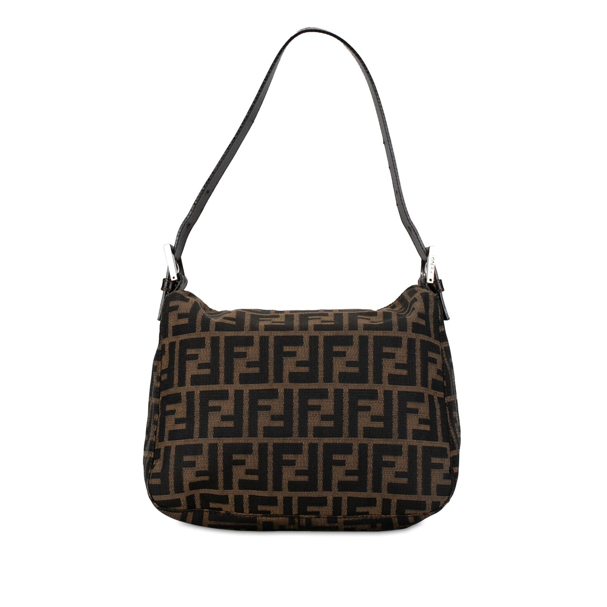 Fendi Zucca Double Mamma Shg Mrd6Kn Shoulder Bag Canvas Flap