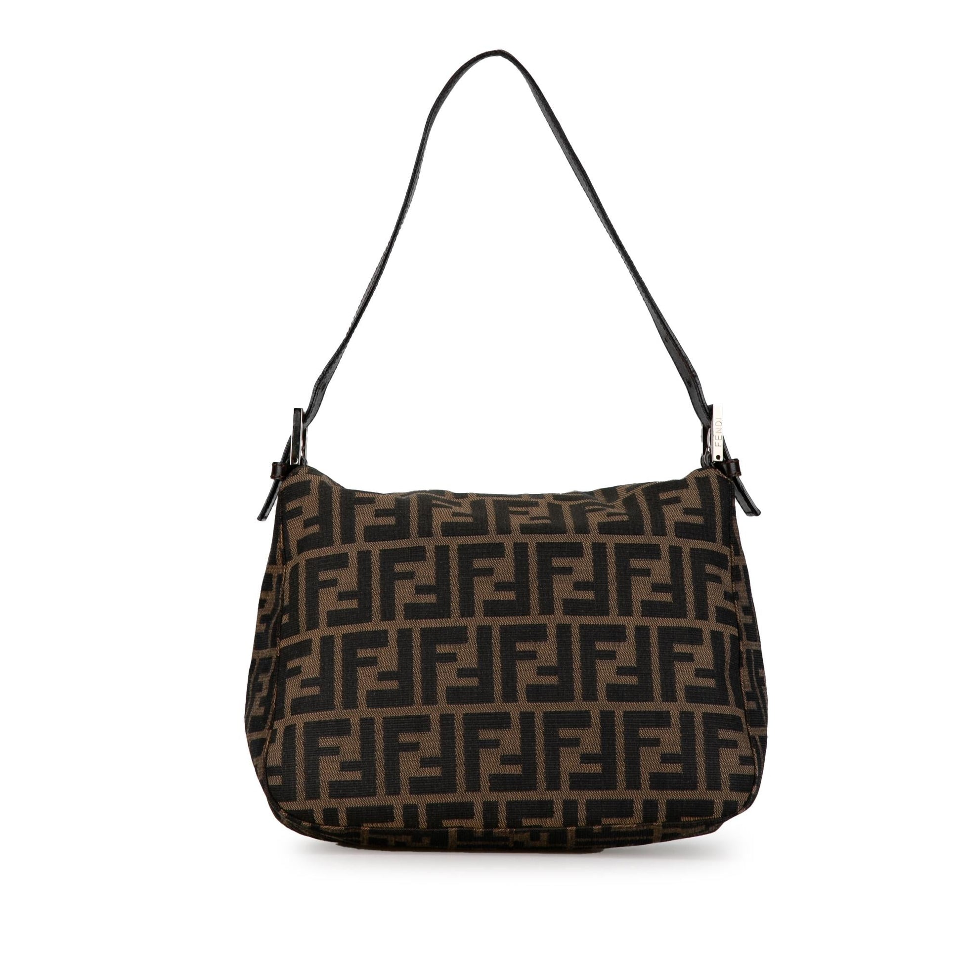 Fendi Zucca Double Mamma Shg Jalfti Shoulder Bag Canvas Flap
