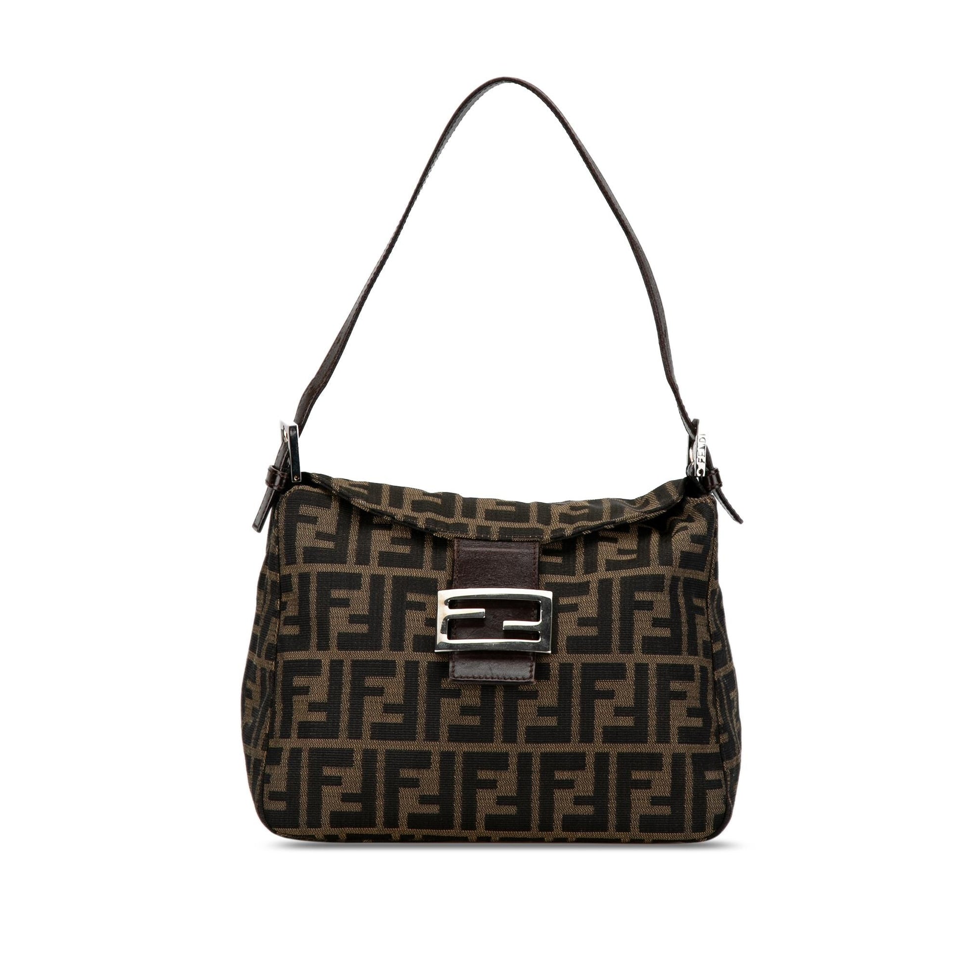 Fendi Zucca Double Mamma Shg Bc9Jxa Shoulder Bag Canvas Flap