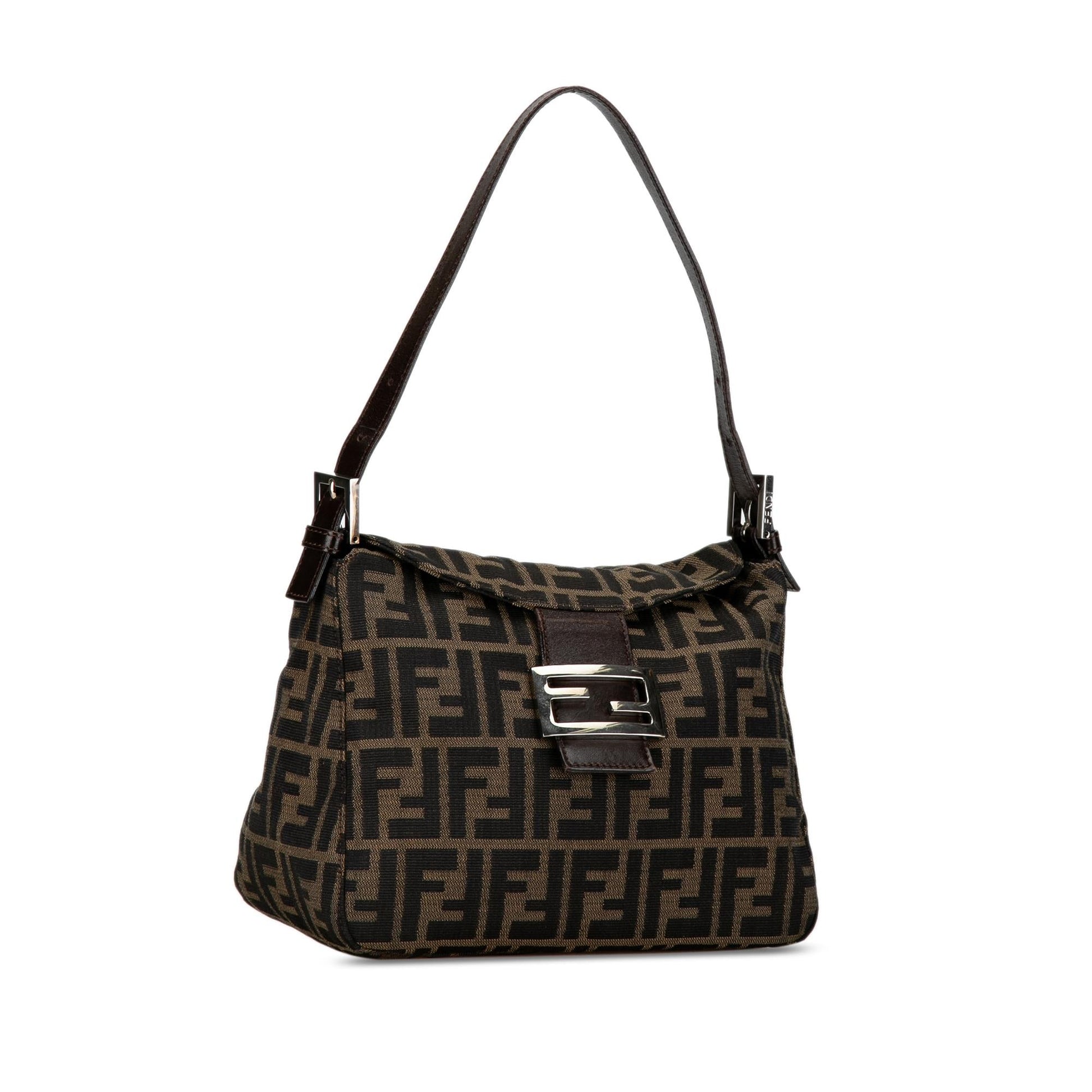 Fendi Zucca Double Mamma Shg Bc9Jxa Shoulder Bag Canvas Flap