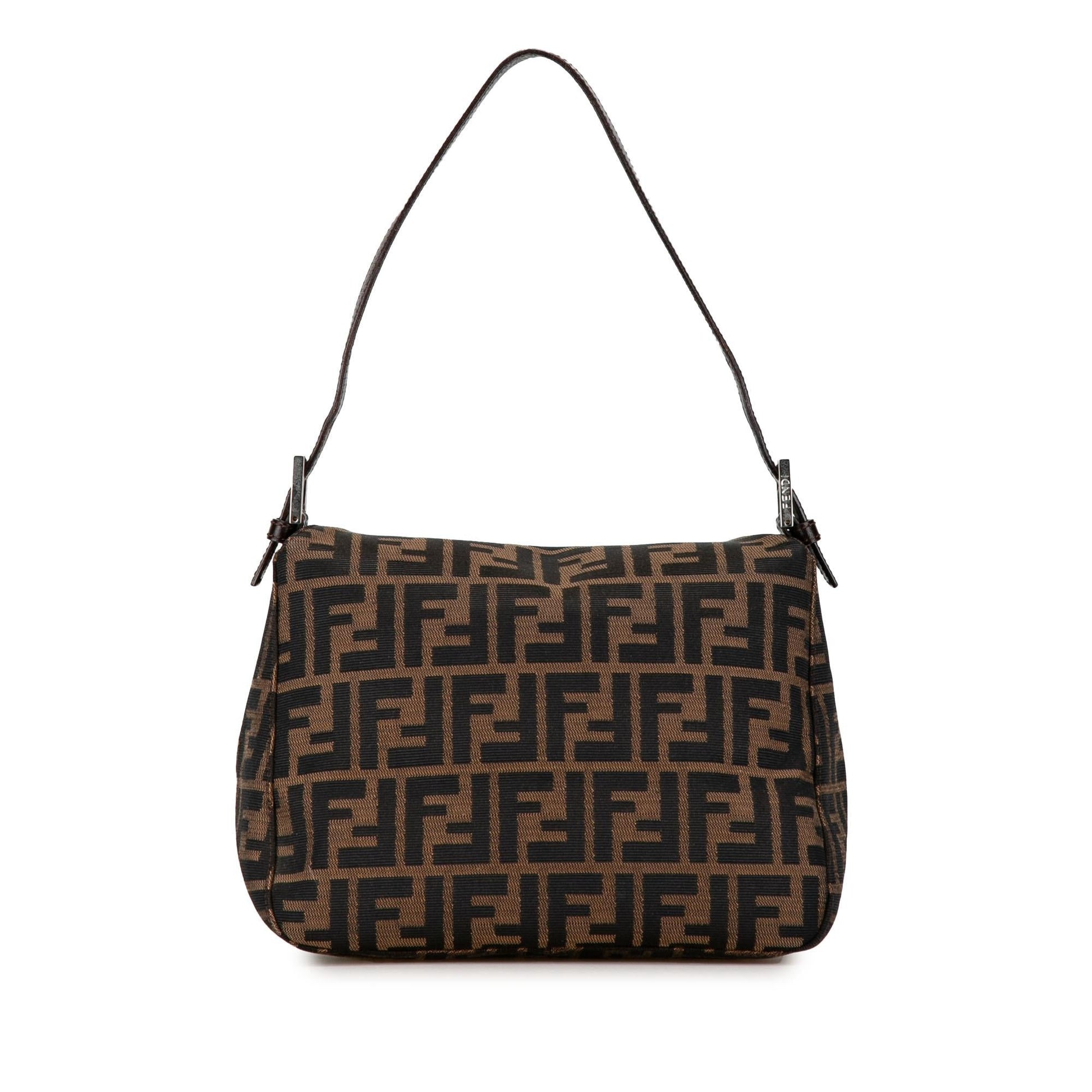 Fendi Zucca Double Mamma Shg Grt0Ck Shoulder Bag Canvas Flap