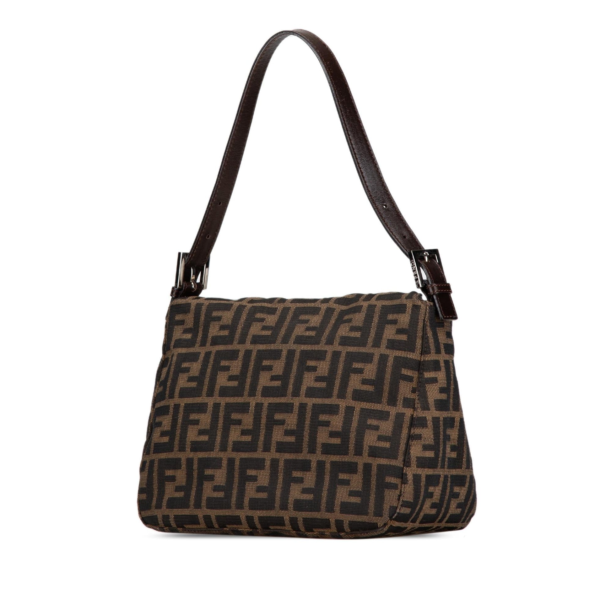 Fendi Zucca Double Mamma Shg D31Esp Shoulder Bag Canvas Flap