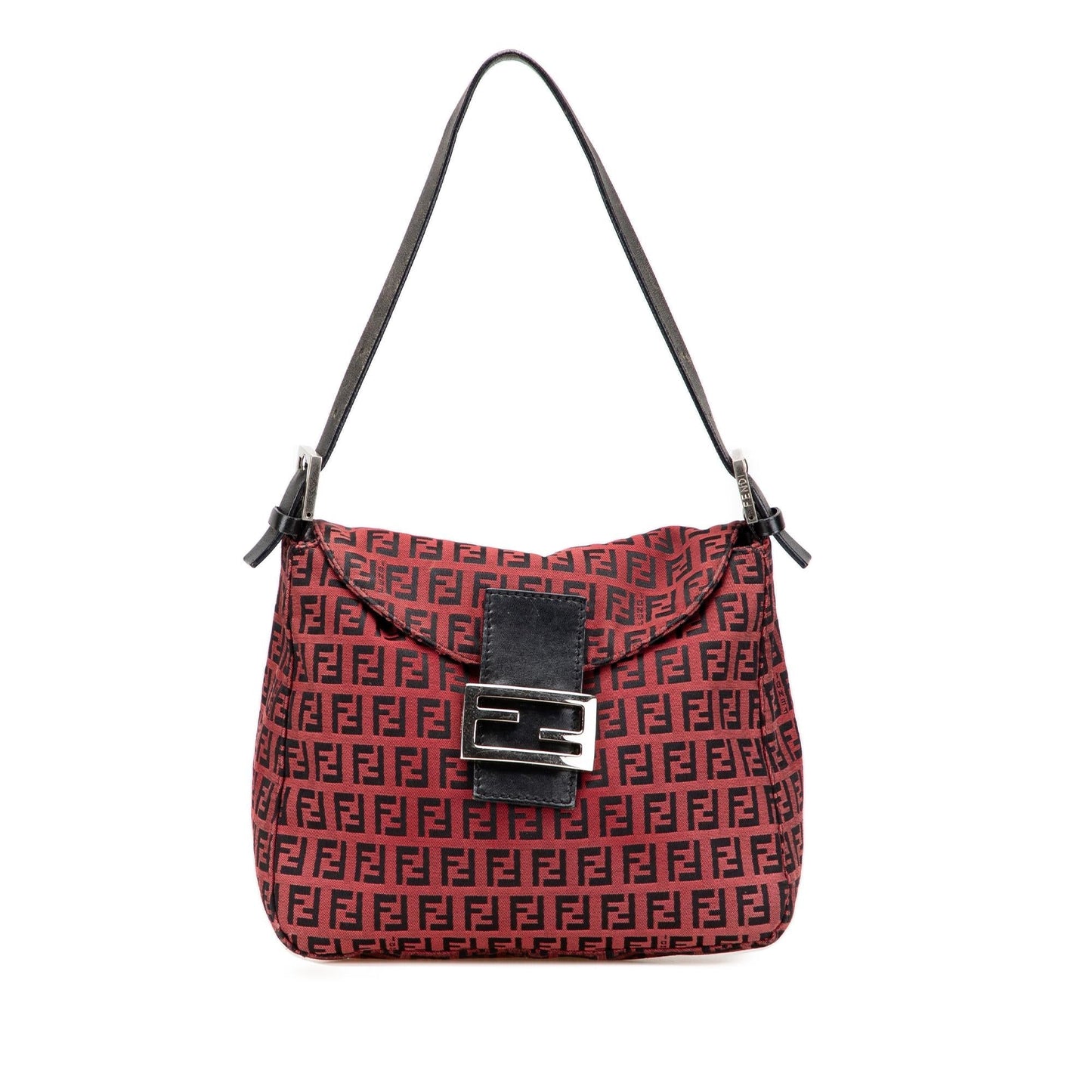 Fendi Zucca Double Mamma Shoulder Bag Canvas Flap Double Flap Mamma