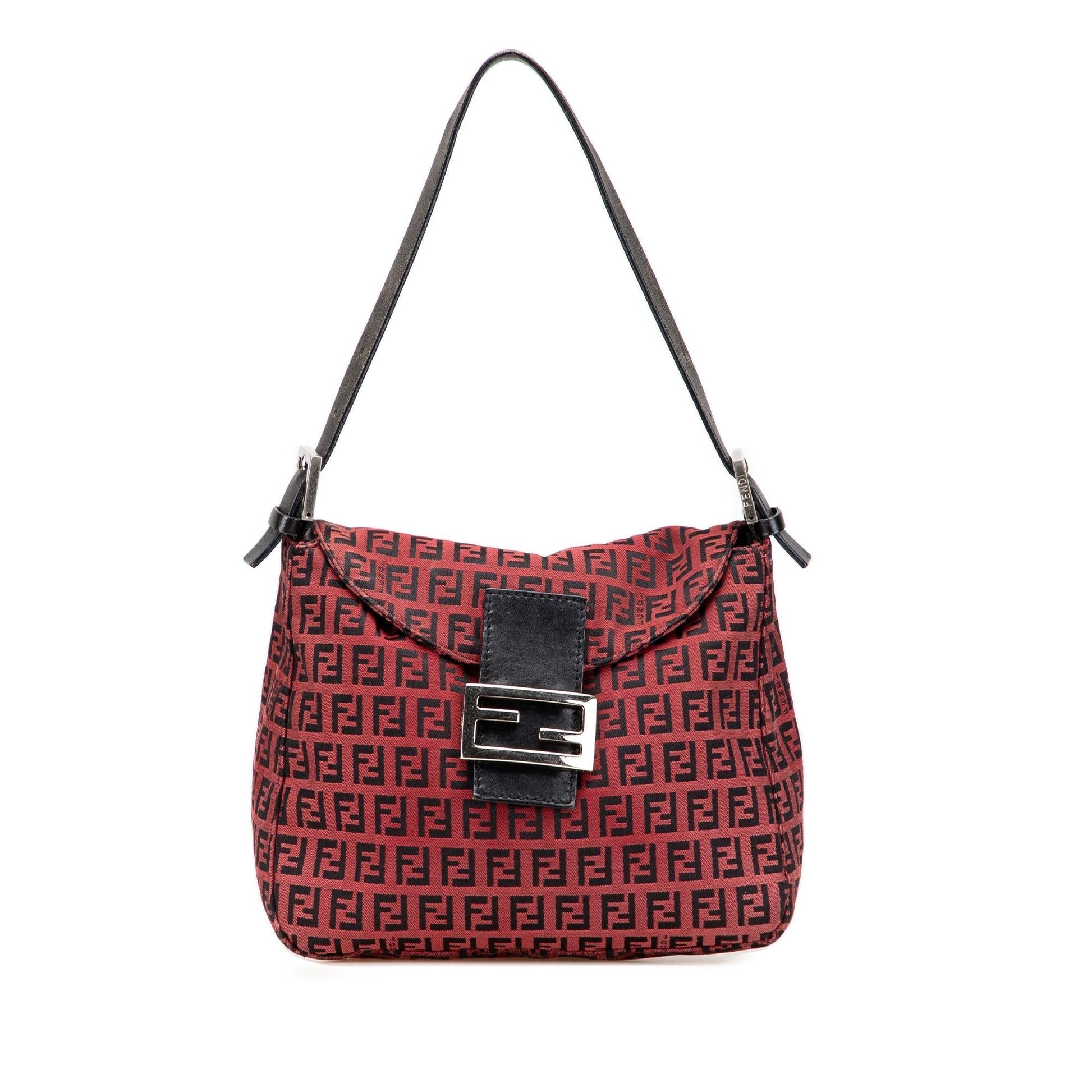 Fendi Zucca Double Mamma Shoulder Bag Canvas Flap Double Flap Mamma