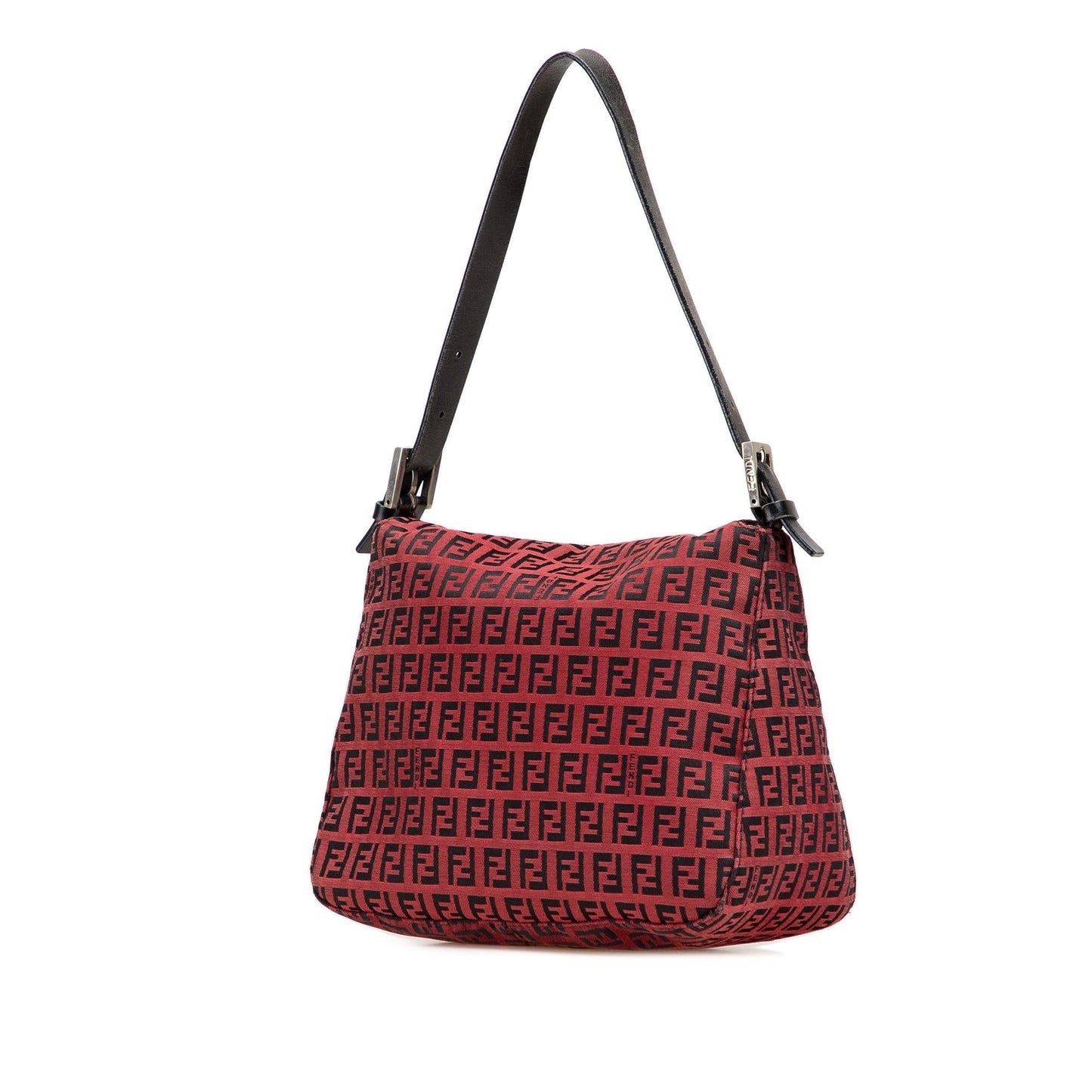 Fendi Zucca Double Mamma Shoulder Bag Canvas Flap Double Flap Mamma