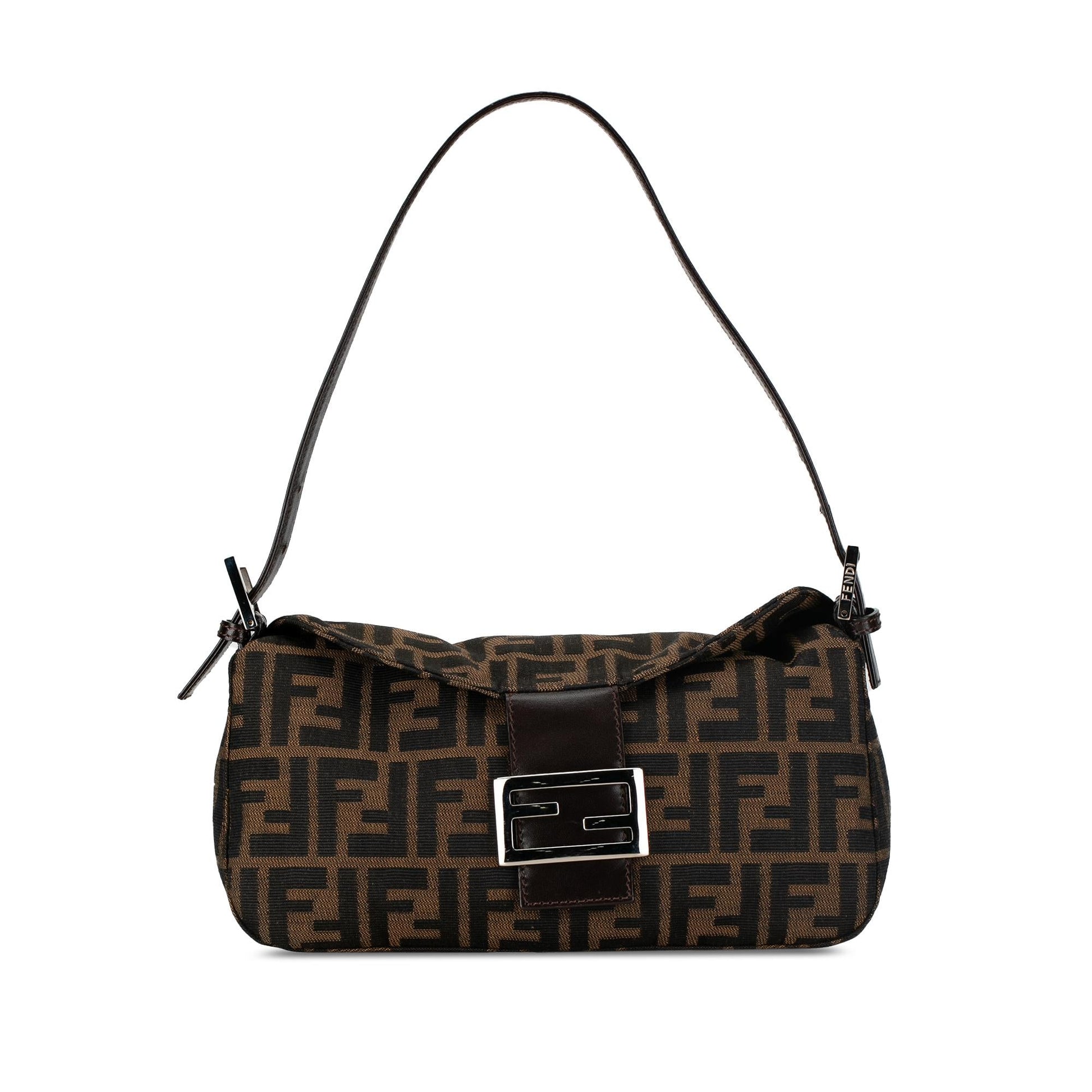 Fendi Zucca Double Shoulder Bag Shg K4Mhem Canvas Flap