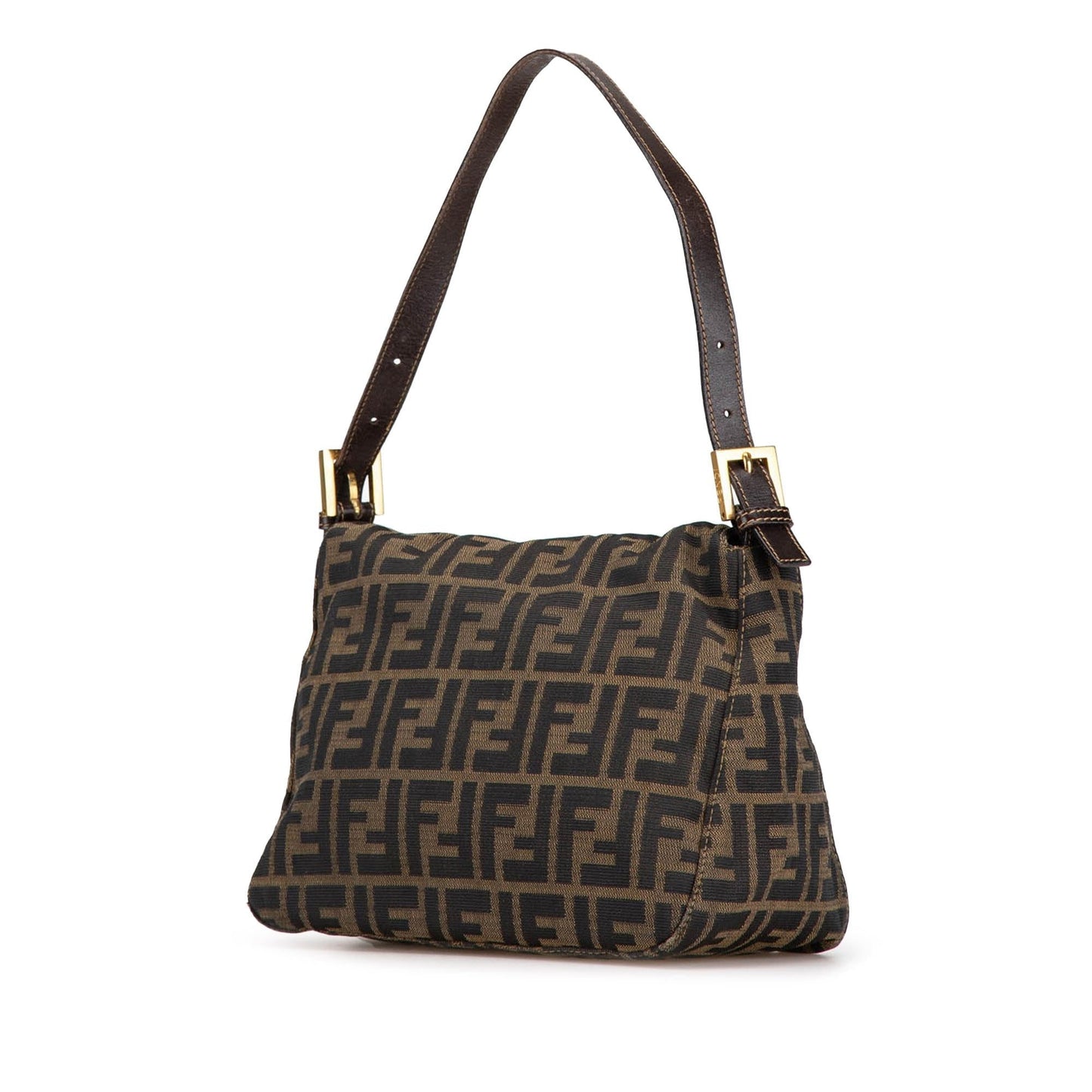Fendi Zucca Double Shoulder Bag Shg Yawuve Canvas Flap