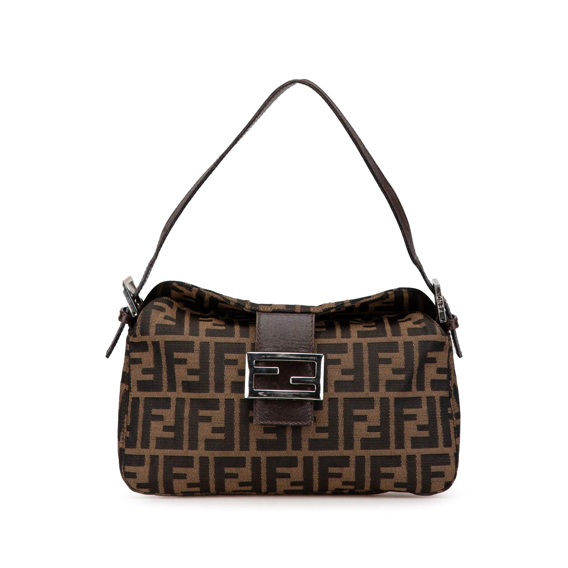 Fendi Zucca Double Shoulder Bag Shg Jvqpst Canvas Flap
