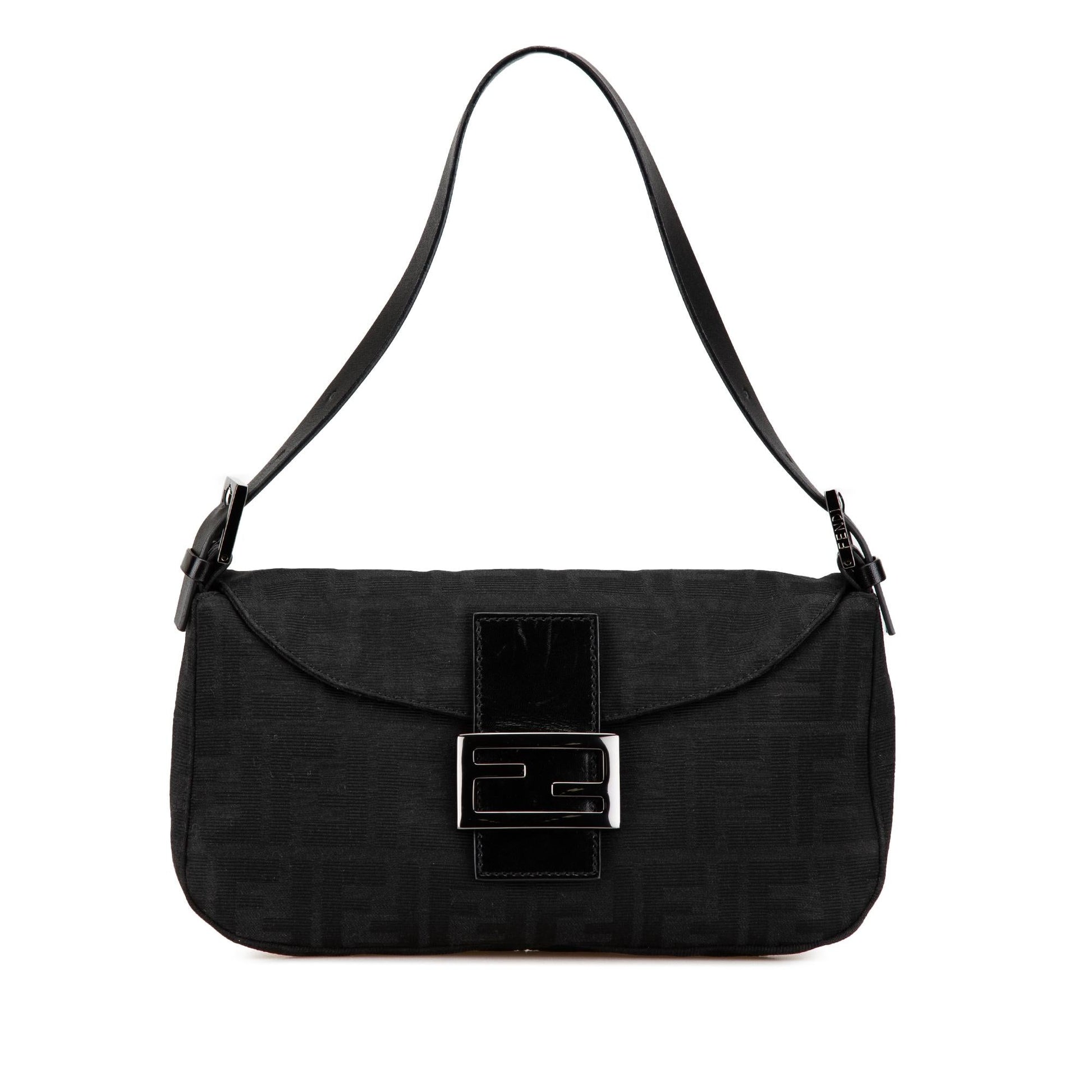 Fendi Zucca Double Shoulder Bag Canvas Flap Shoulder Bag 1