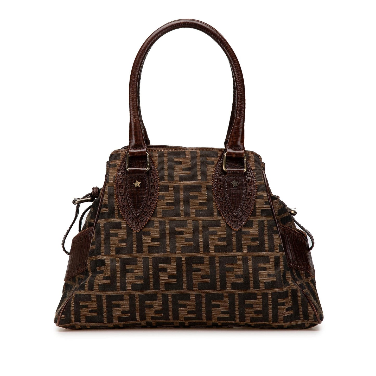 Fendi Zucca Etniko Handbag Canvas Satchel Bag Canvas Etniko Handbag